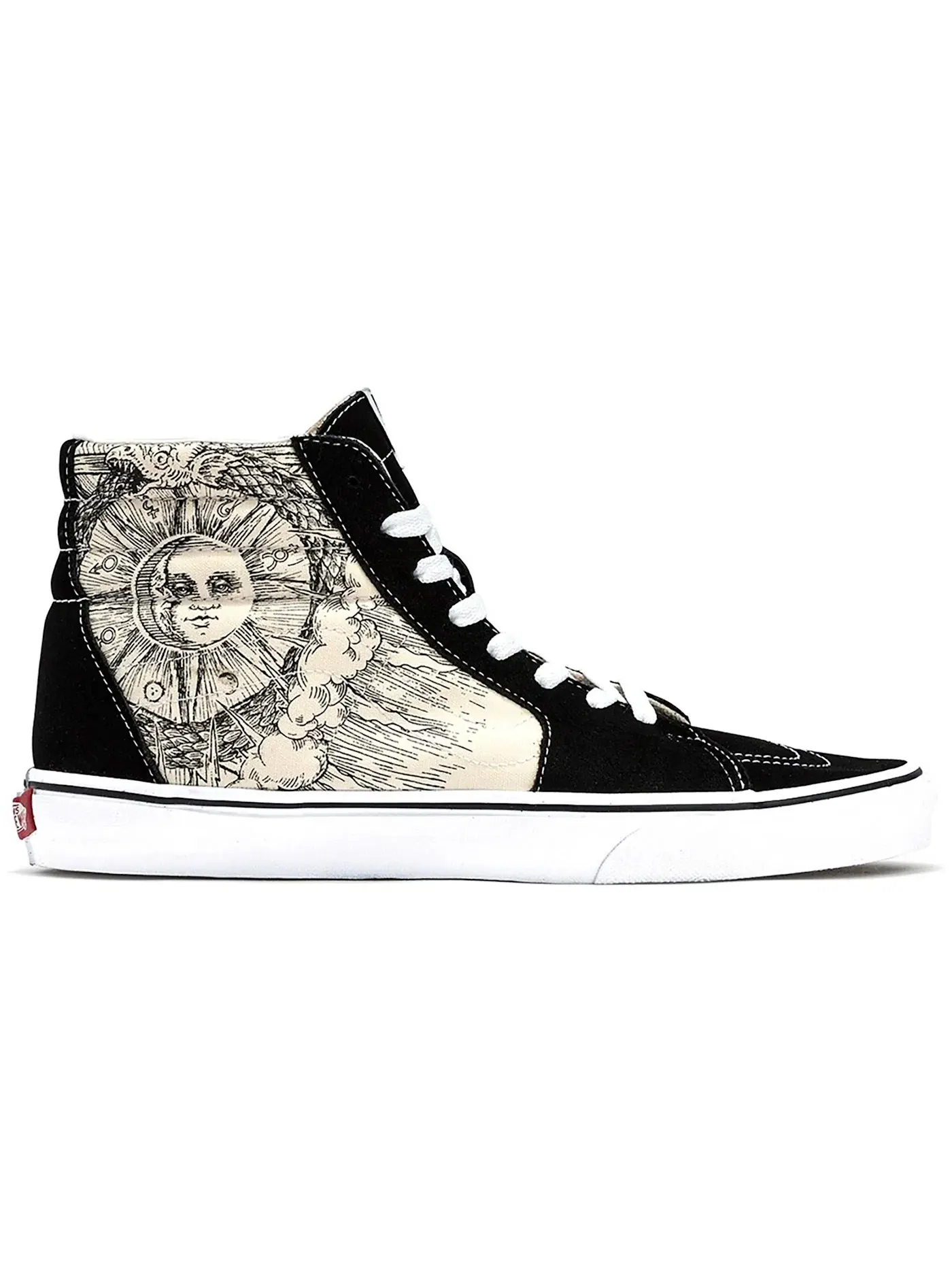 Мужские кроссовки высокие с принтом Vans Sk8-Hi — изображение 1 из 1, черный/белый