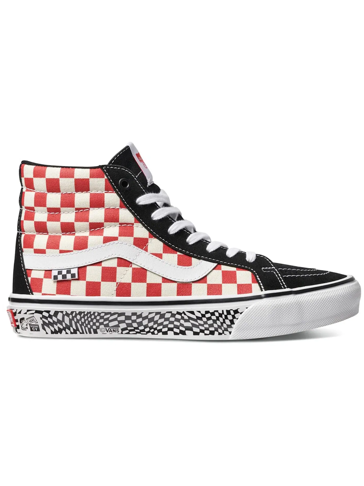 Мужские кроссовки с принтом Vans Sk8-Hi Reissue Grosso Forever Checkerboard — изображение 1 из 1, красный/белый-черный