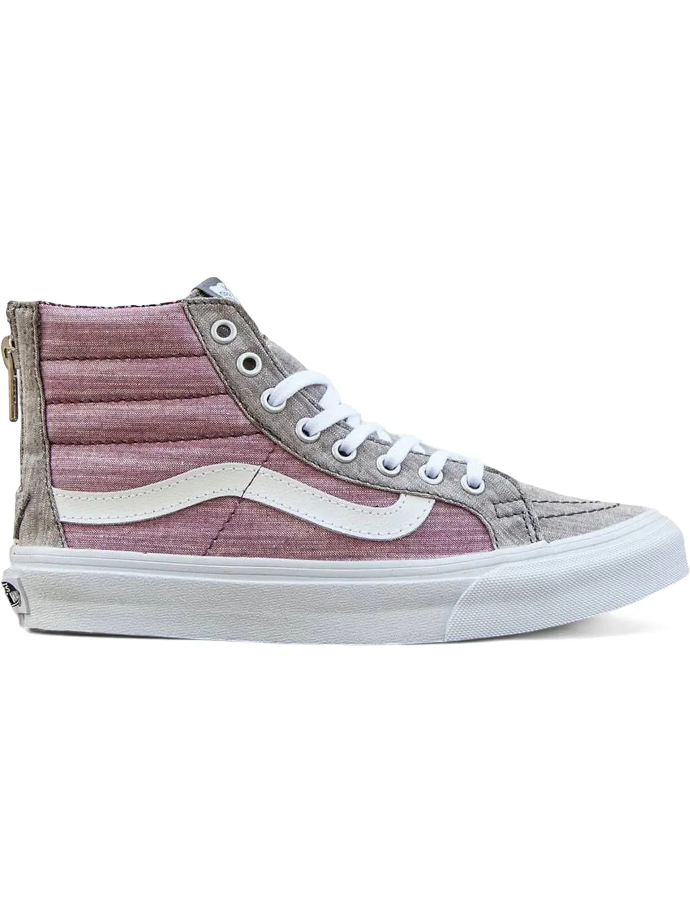 Женские кроссовки с цветочным принтом Vans Sk8-Hi Slim Zip — изображение 1 из 1, серый/белый