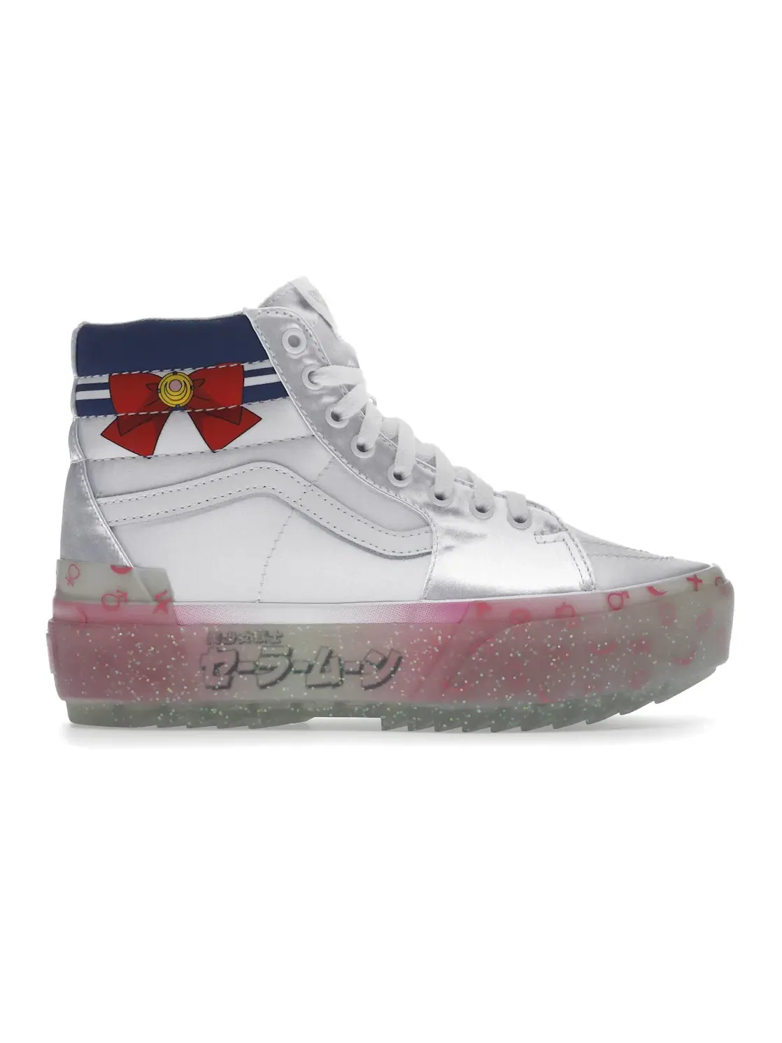 Унисекс кроссовки с принтом Vans Sk8-Hi Stacked — изображение 1 из 4, белый/розовый/синий