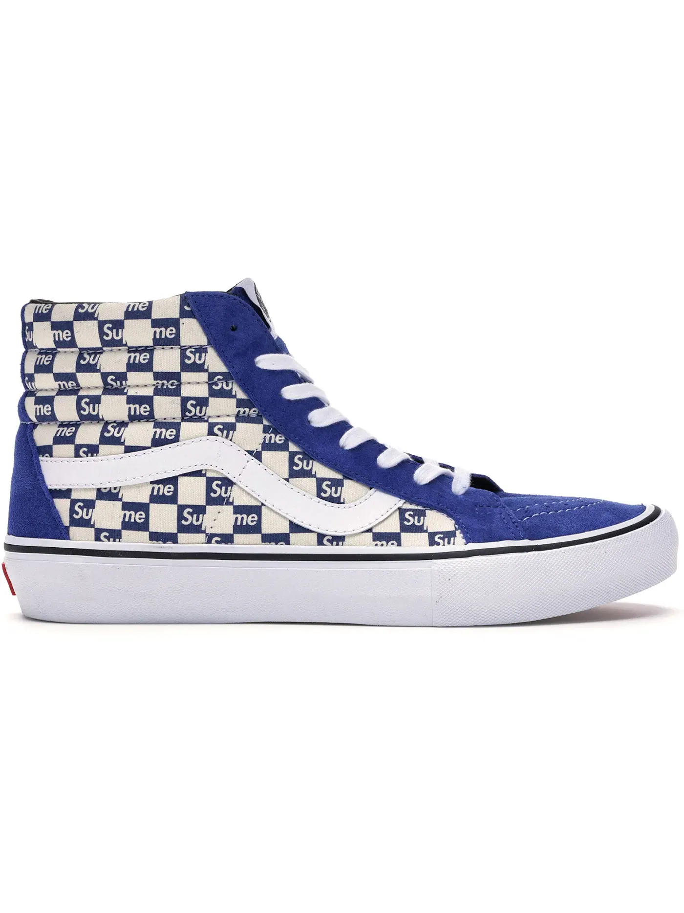 Мужские кроссовки Lifestyle Vans Sk8-Hi Supreme Blue Checker Logo — изображение 1 из 1, синий/белый