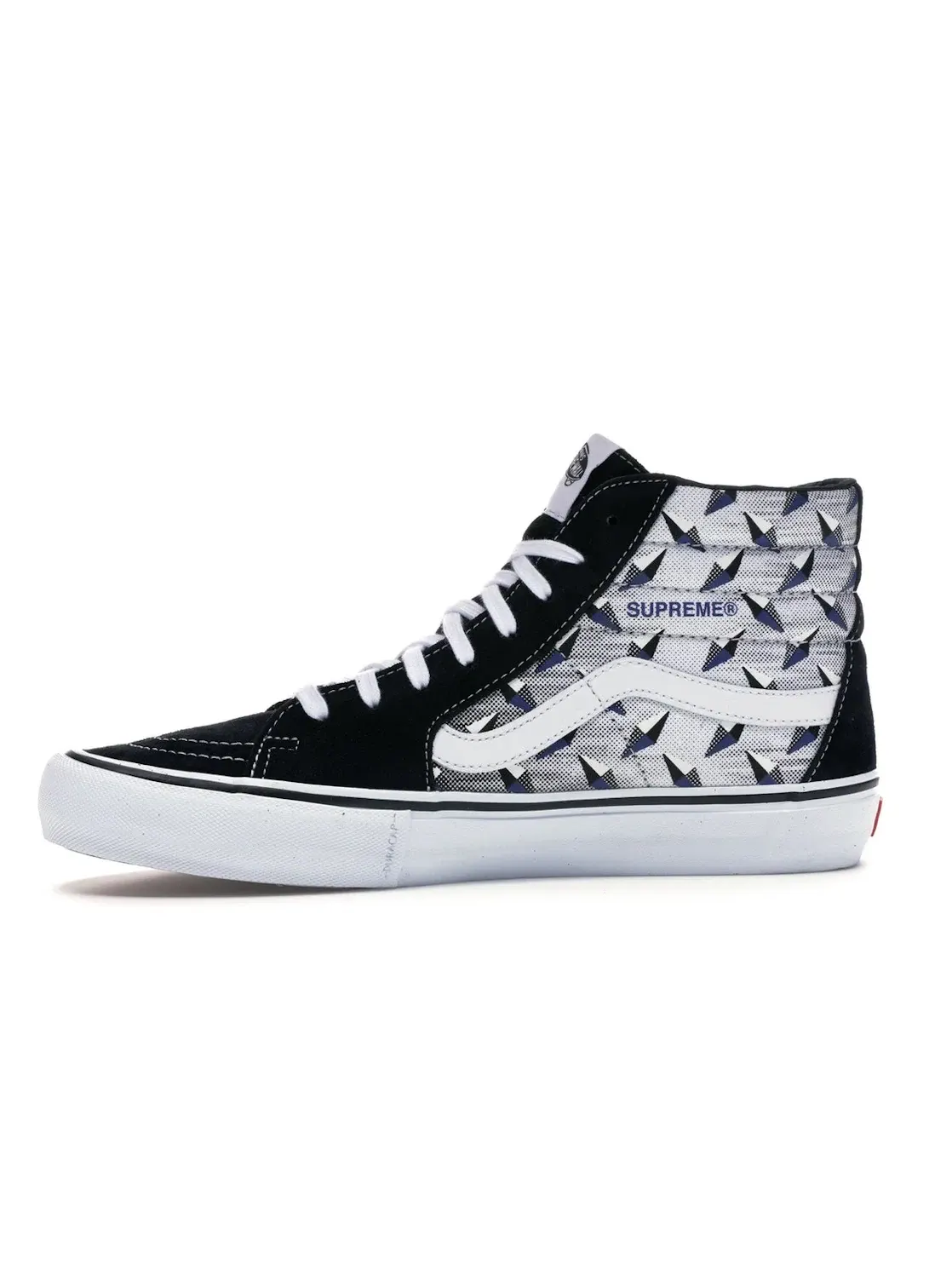 Мужские кроссовки высокие с принтом Diamond Plate Vans Sk8-Hi Supreme — изображение 3 из 4, черный/белый