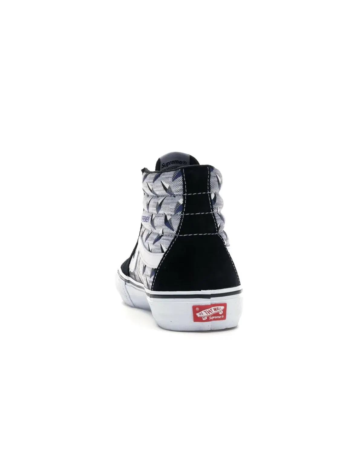 Мужские кроссовки высокие с принтом Diamond Plate Vans Sk8-Hi Supreme — изображение 4 из 4, черный/белый