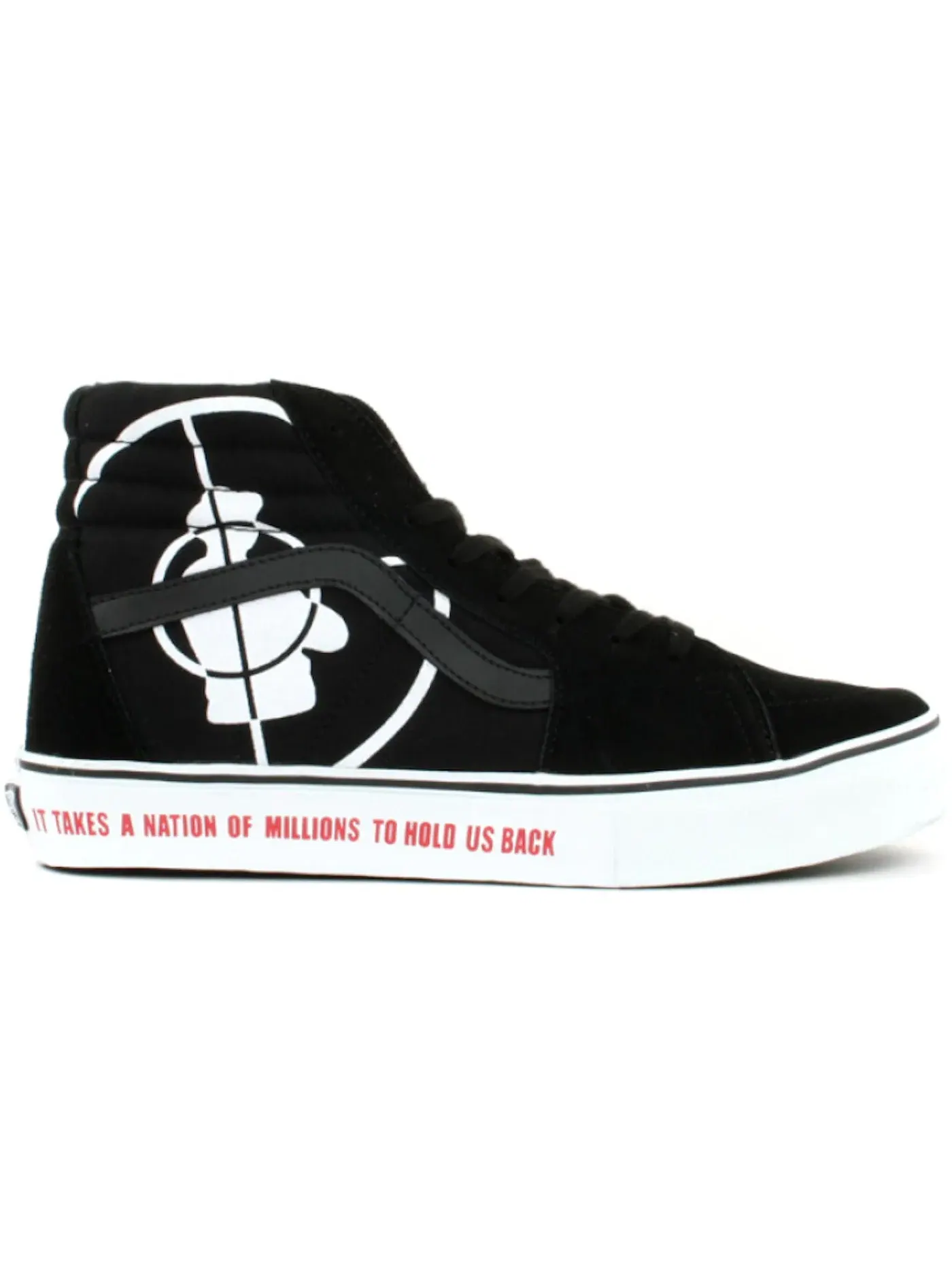 Мужские кеды с высоким берцем Public Enemy Vans — изображение 1 из 1, черный/белый