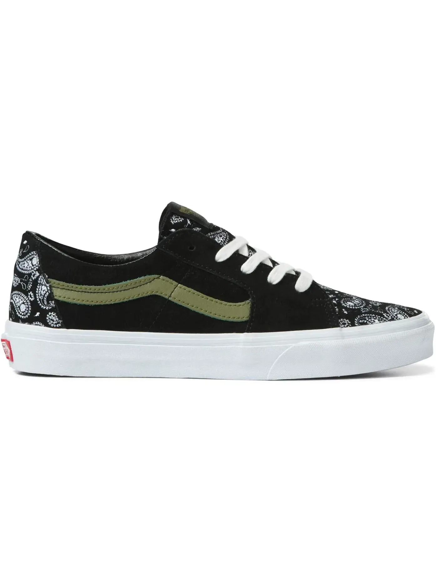 Мужские кроссовки с замшевым принтом Vans Sk8-Low — изображение 1 из 1, черный/белый/зеленый
