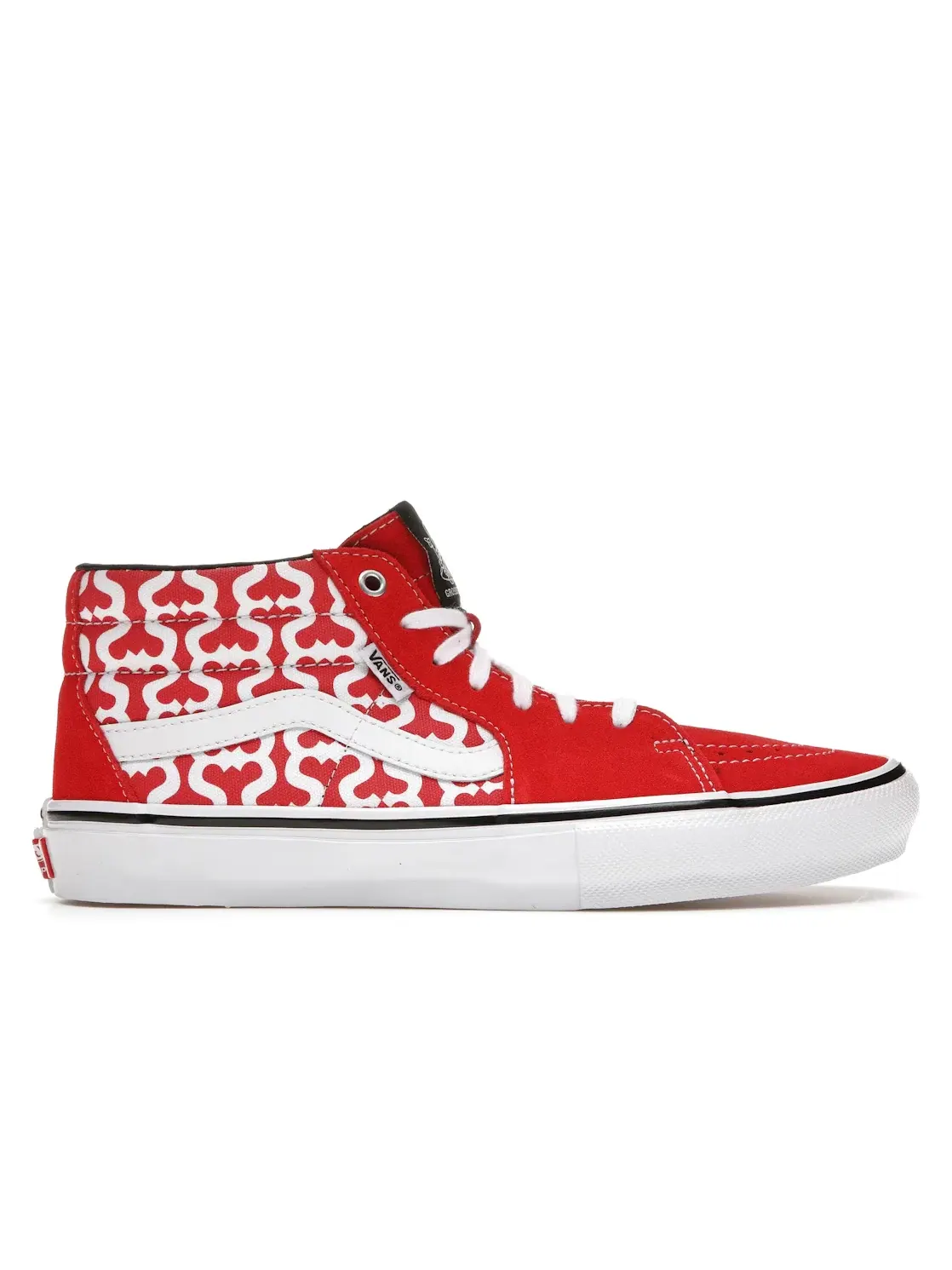 Мужские кроссовки с принтом Vans Skate Grosso Mid — изображение 1 из 4, красный/белый