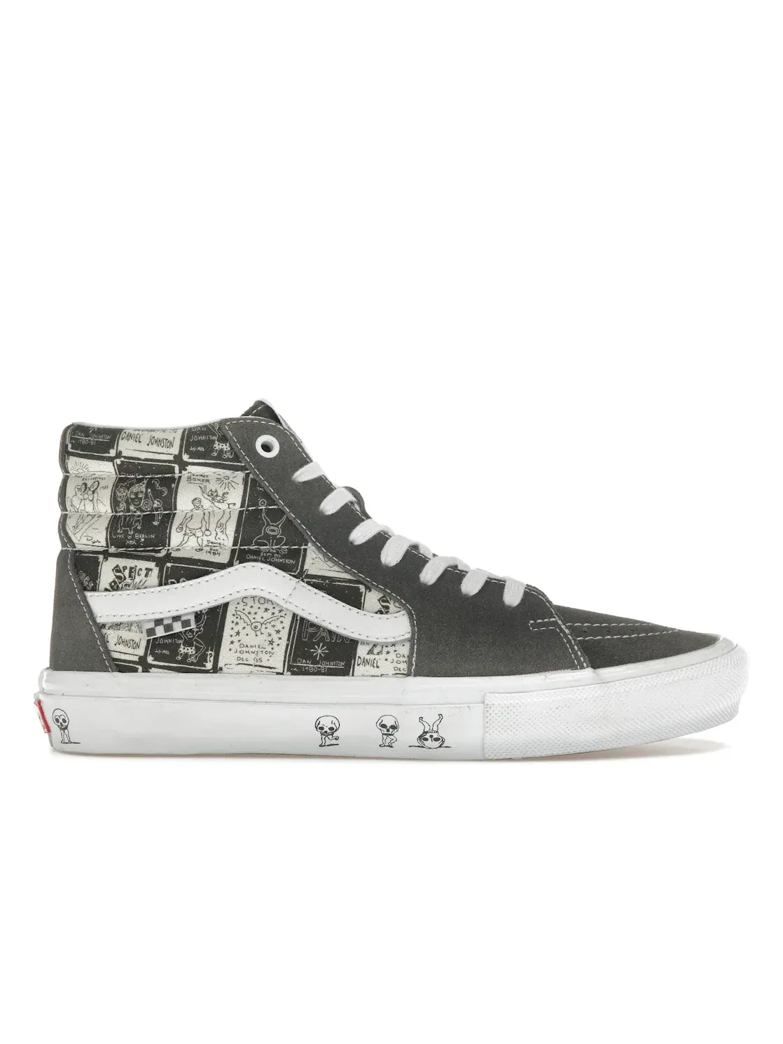 Унисекс кроссовки высокие с брендовым дизайном Vans Skate Sk8-Hi — изображение 1 из 4, серый/белый