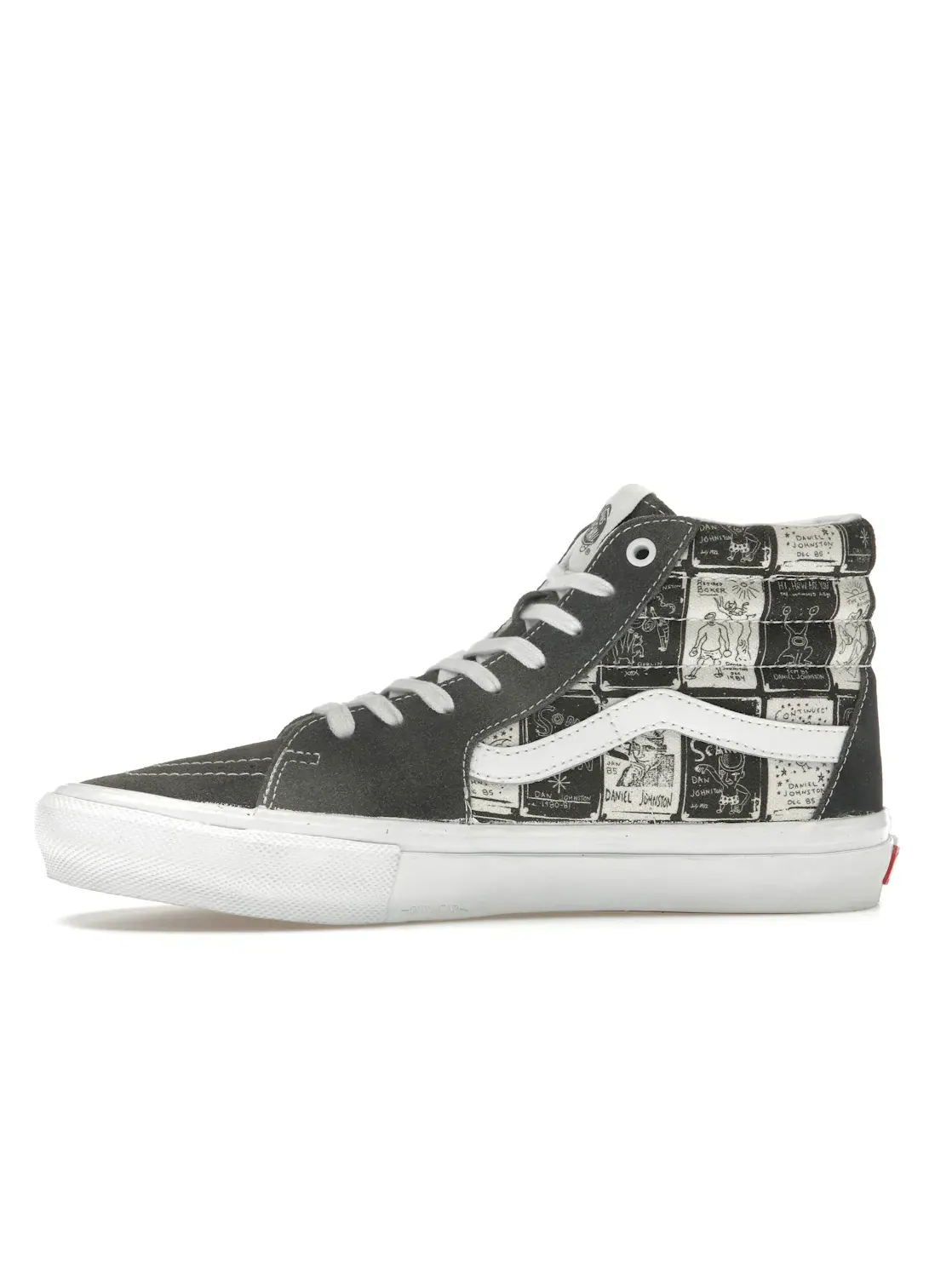 Унисекс кроссовки высокие с брендовым дизайном Vans Skate Sk8-Hi — изображение 3 из 4, серый/белый