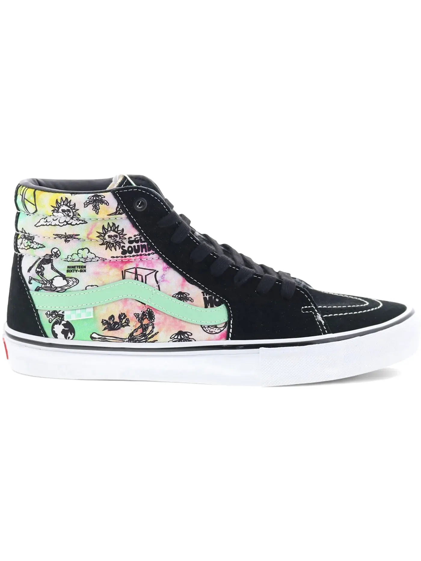 Мужские кроссовки с принтом Vans Skate Sk8-Hi Vans — изображение 1 из 1, черный/зеленый