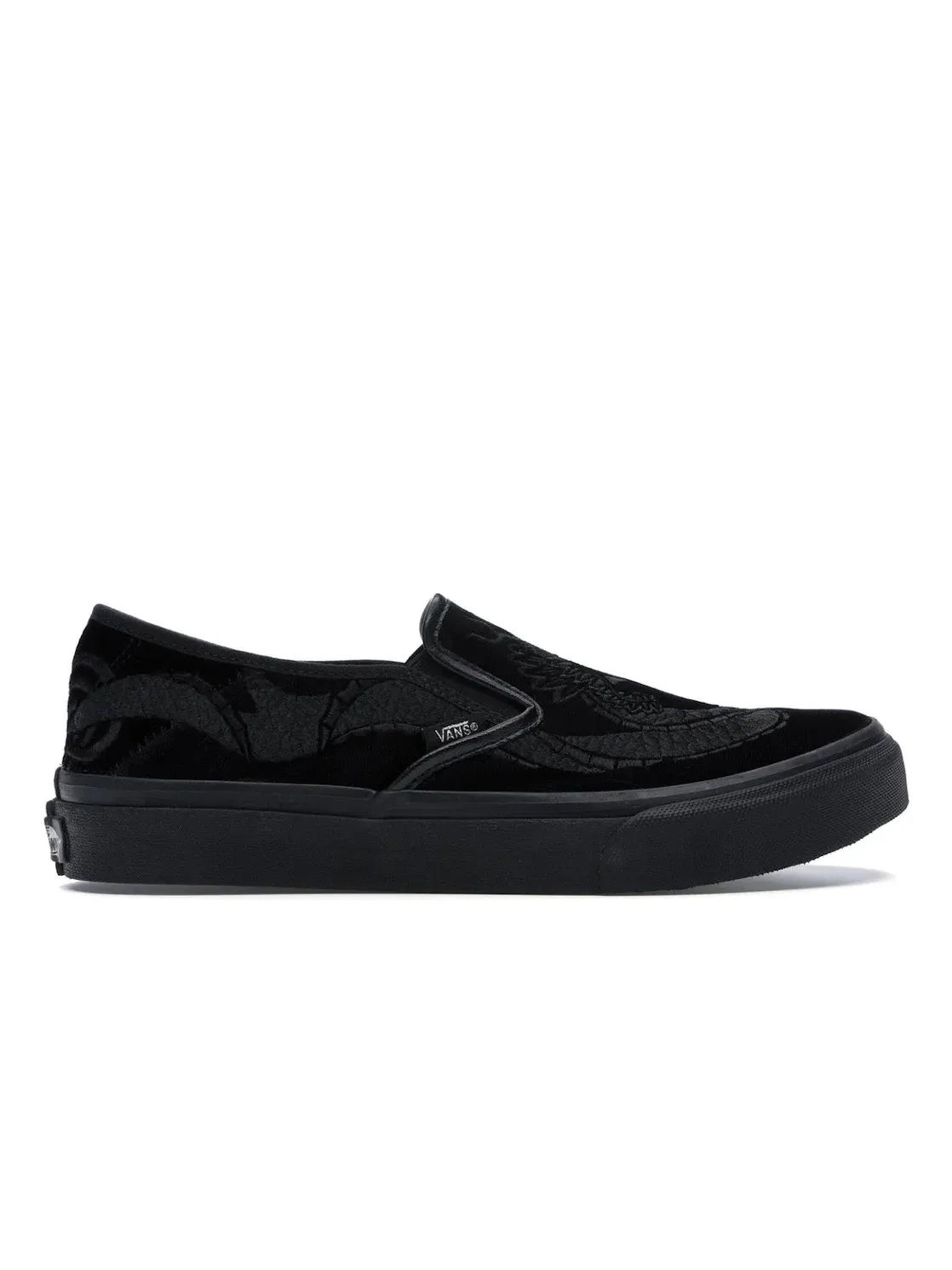 Мужские кеды с принтом Vans Slip-On Deluxe Dragon — изображение 1 из 4, черный/черный