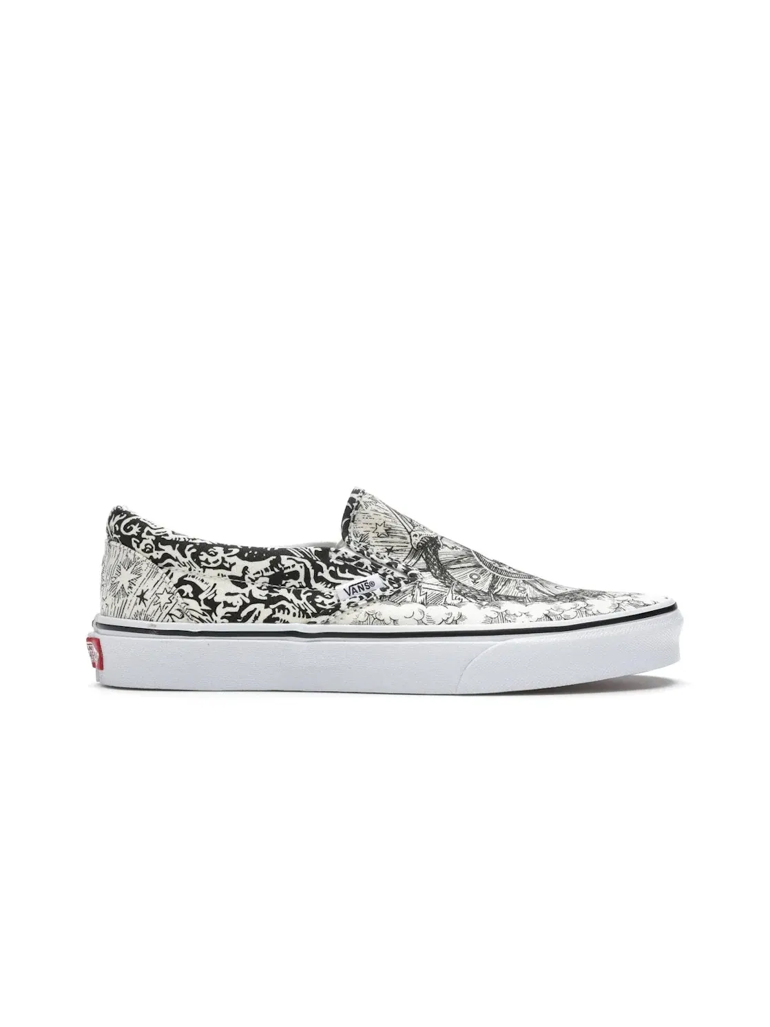 Мужские кеды Slip-On с принтом Vans — изображение 1 из 4, черный/белый