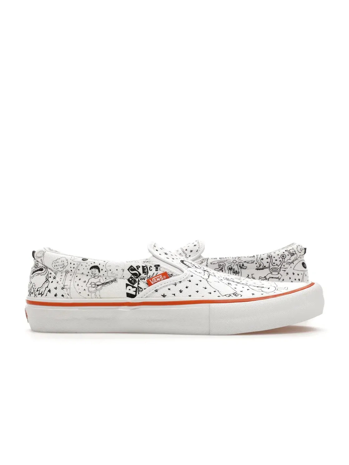 Мужские кроссовки без шнурков Vans Slip-On Pro — изображение 1 из 4, белый оранжевый