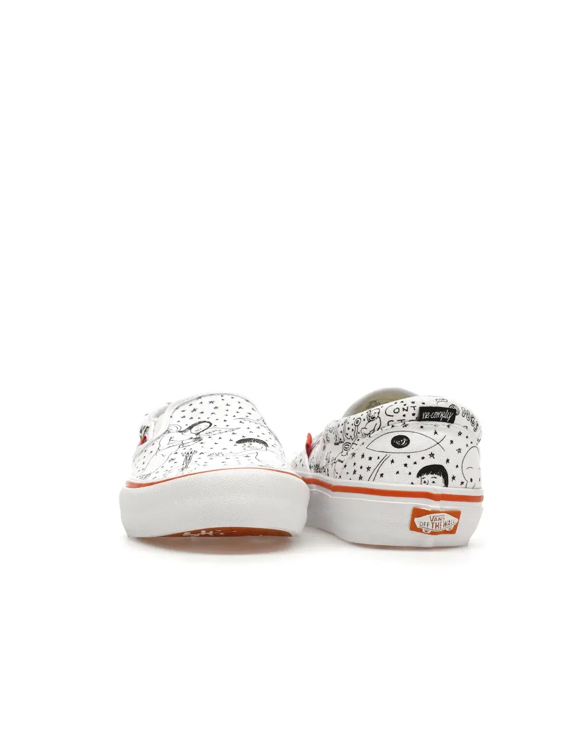 Мужские кроссовки без шнурков Vans Slip-On Pro — изображение 2 из 4, белый оранжевый
