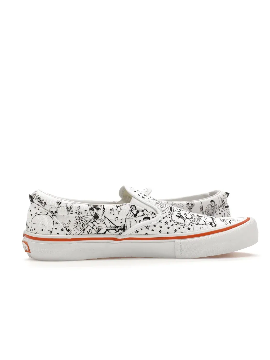 Мужские кроссовки без шнурков Vans Slip-On Pro — изображение 3 из 4, белый оранжевый