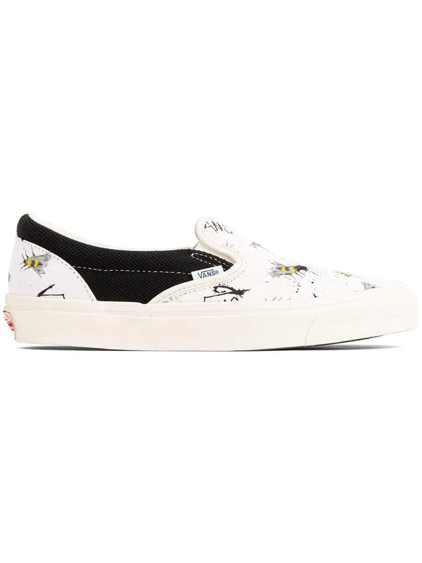 Мужские кеды с принтом Vans Slip-On — изображение 1 из 1, белый/черный