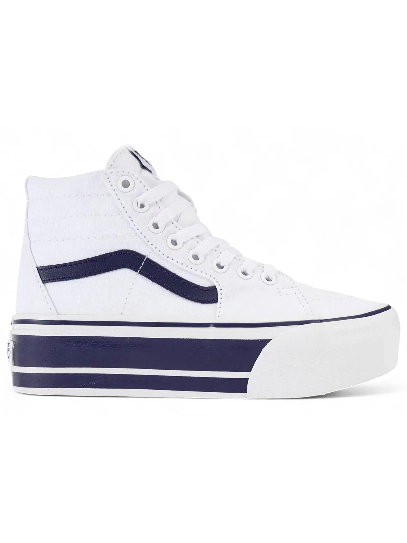 Мужские кроссовки Lifestyle Vans UA SK8-Hi Tapered Stackform Sport Stripes — изображение 1 из 1, белый/темно-синий