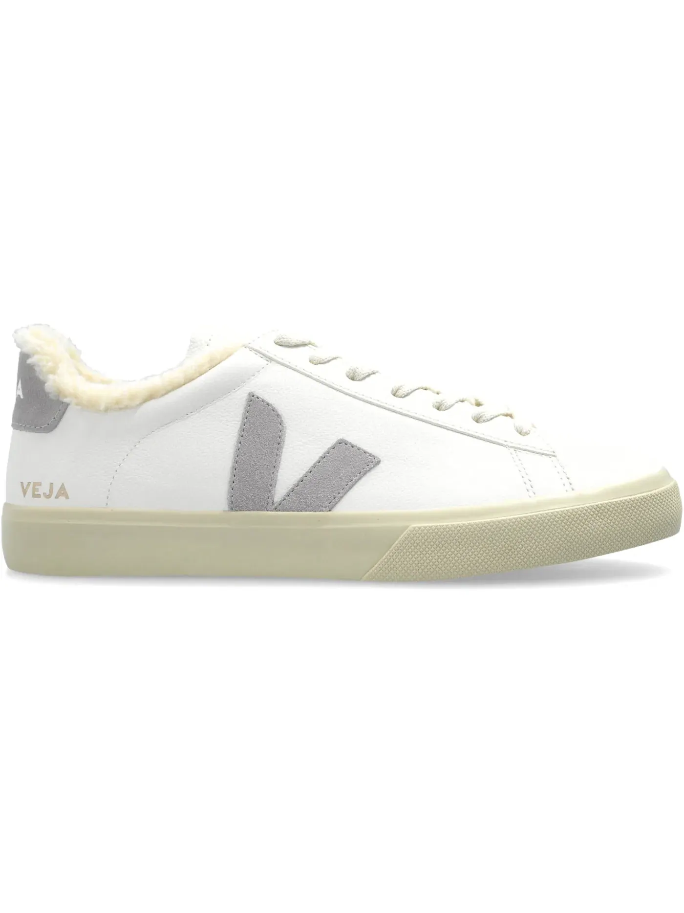 Мужские кроссовки Lifestyle Veja Campo Fured Leather — изображение 1 из 1, белый/светлый серый