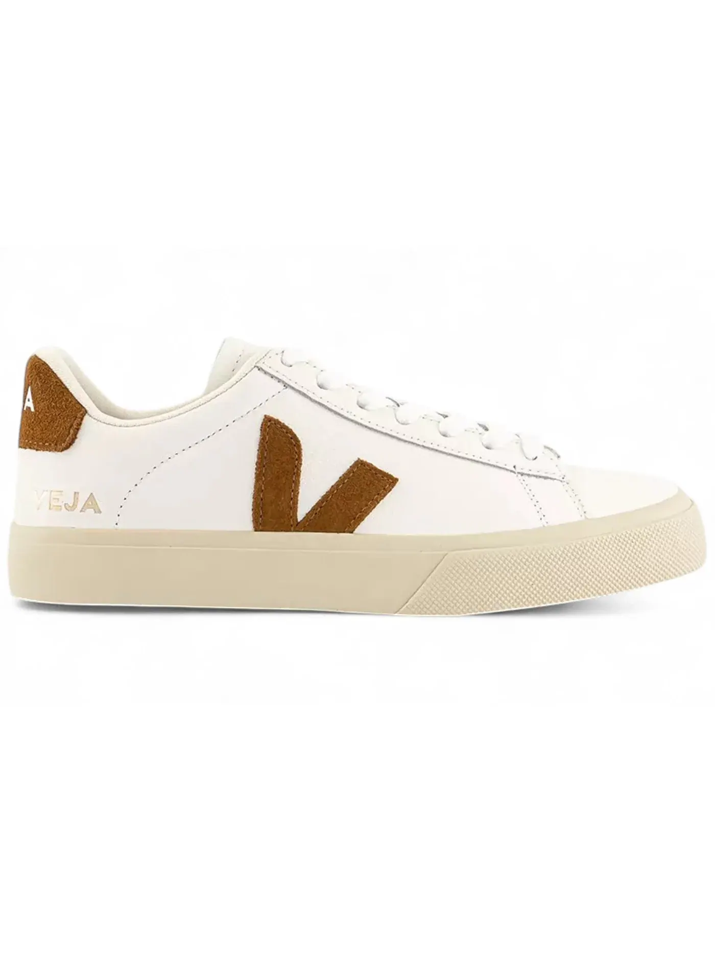 Мужские кроссовки кожаные Veja Campo Leather — изображение 1 из 1, белый/коньячный