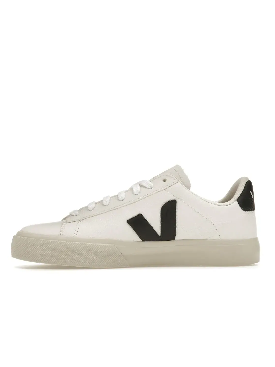 Мужские кроссовки кеды с верхом из хром-фри кожи Veja Campo Low Chromefree — изображение 3 из 4, белый/черный