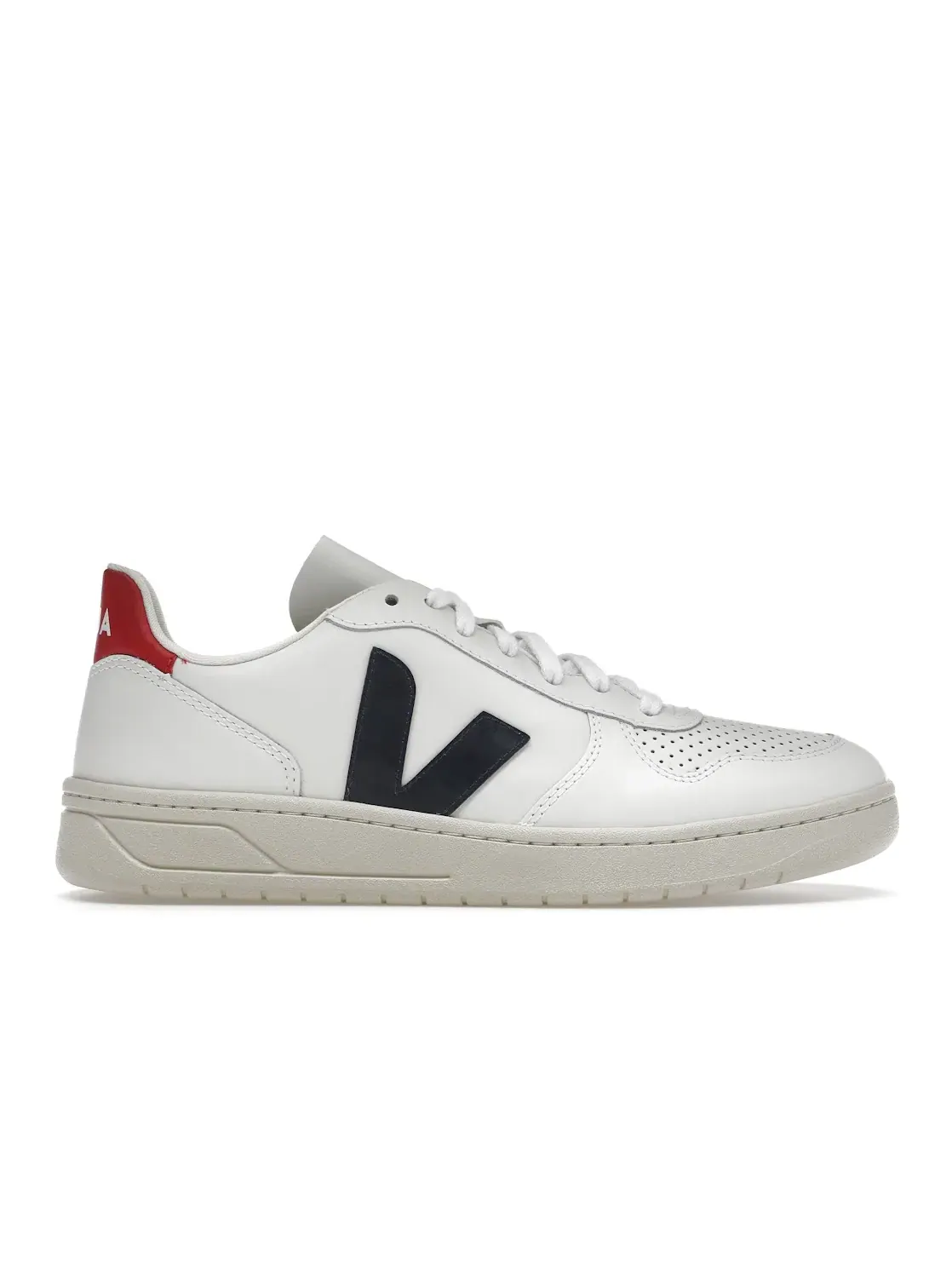 Мужские кроссовки кожаные Veja V-10 Leather — изображение 1 из 4, белый