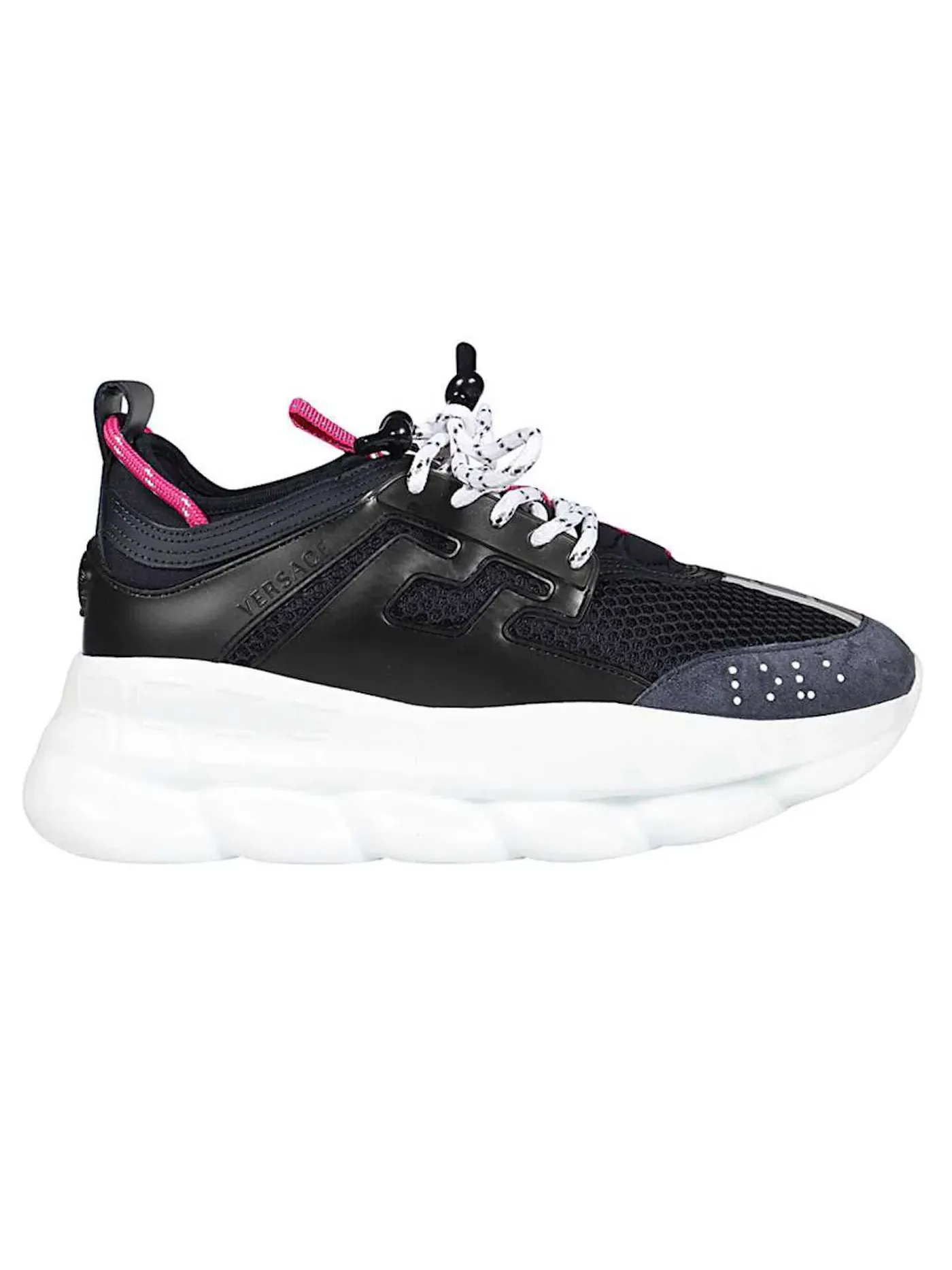 Женские кроссовки с дизайном Versace Chain Reaction Versace — изображение 1 из 1, черный/синий/розовый
