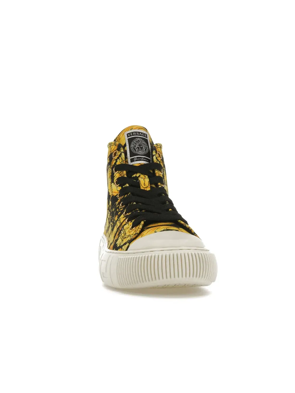 Мужские кроссовки с принтом Versace Greca High Top Versace — изображение 2 из 4, черный/золотистый
