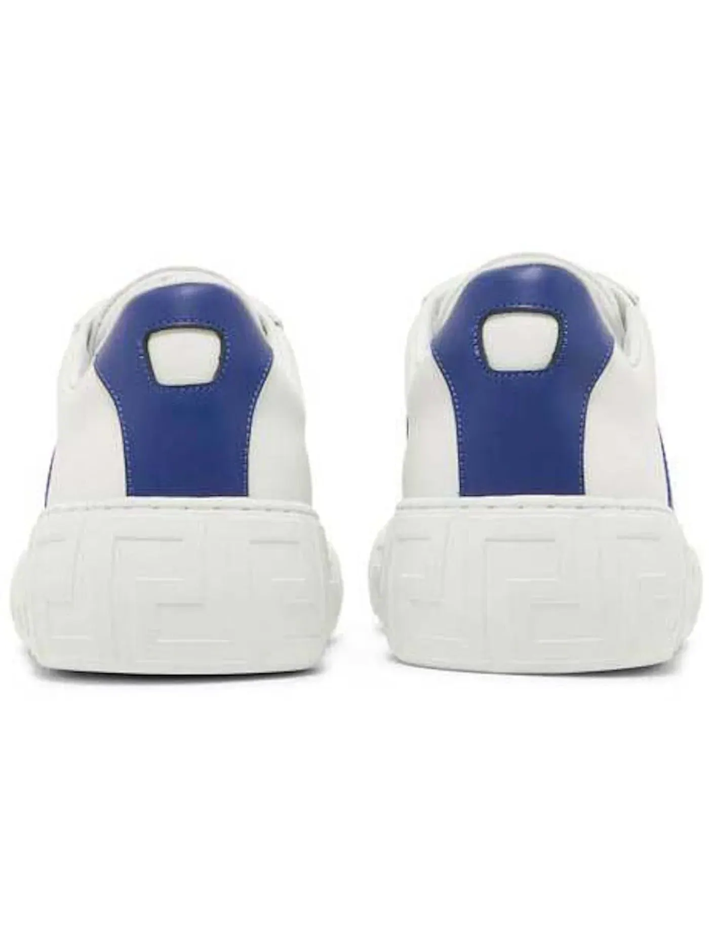 Мужские кроссовки со шнуровкой Versace Greca Lace-up Sneakers Versace — изображение 2 из 2, белый/синий