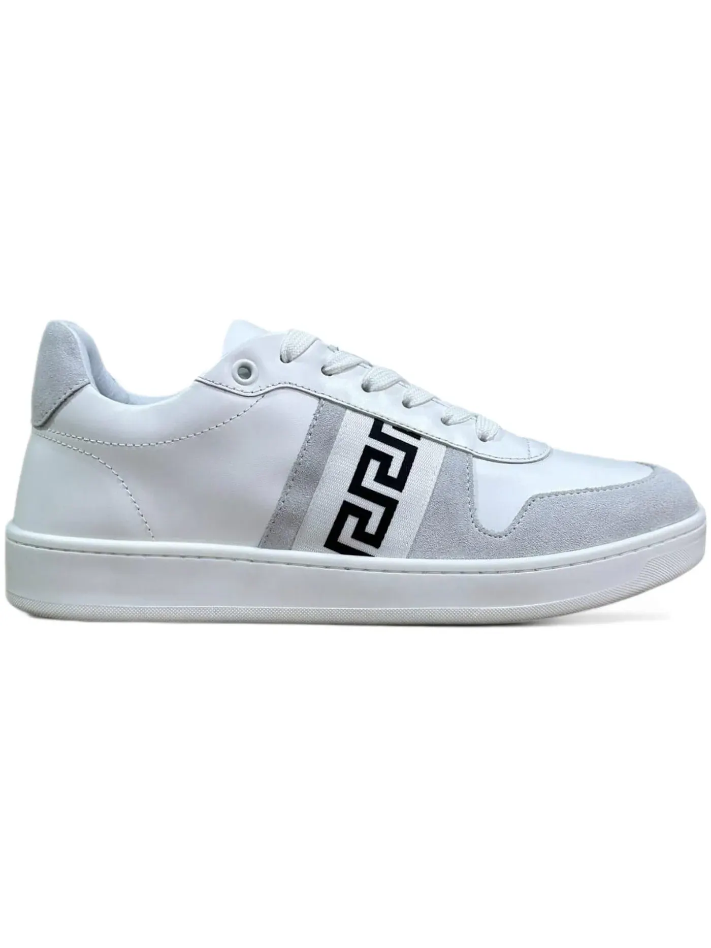 Женские кроссовки с принтом Versace La Greca Sneakers Versace — изображение 1 из 1, белый черный