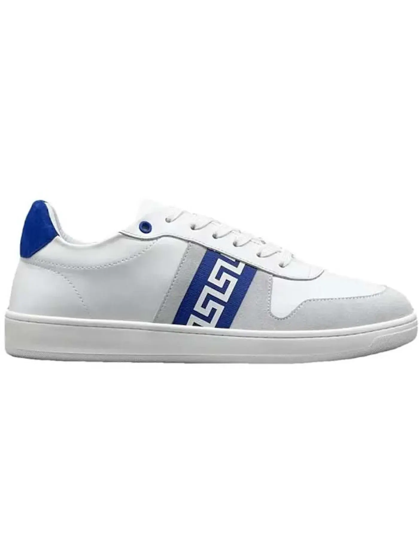 Мужские кроссовки кожаные Versace Leather Low Top Sneaker — изображение 1 из 1, белый/серый/синий