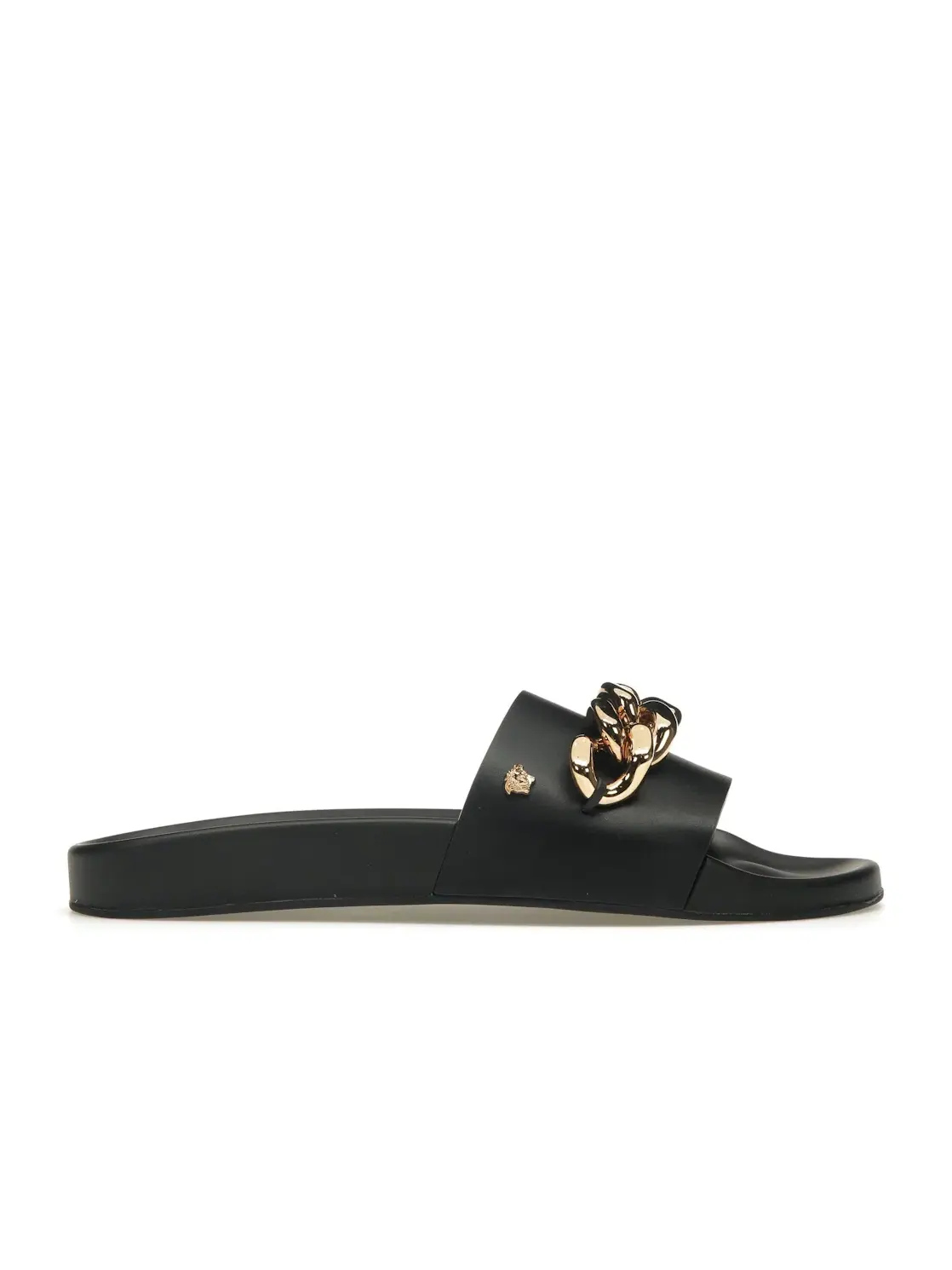 Мужские шлепанцы с цепочкой Medusa Chain Slide Versace — изображение 1 из 4, черный