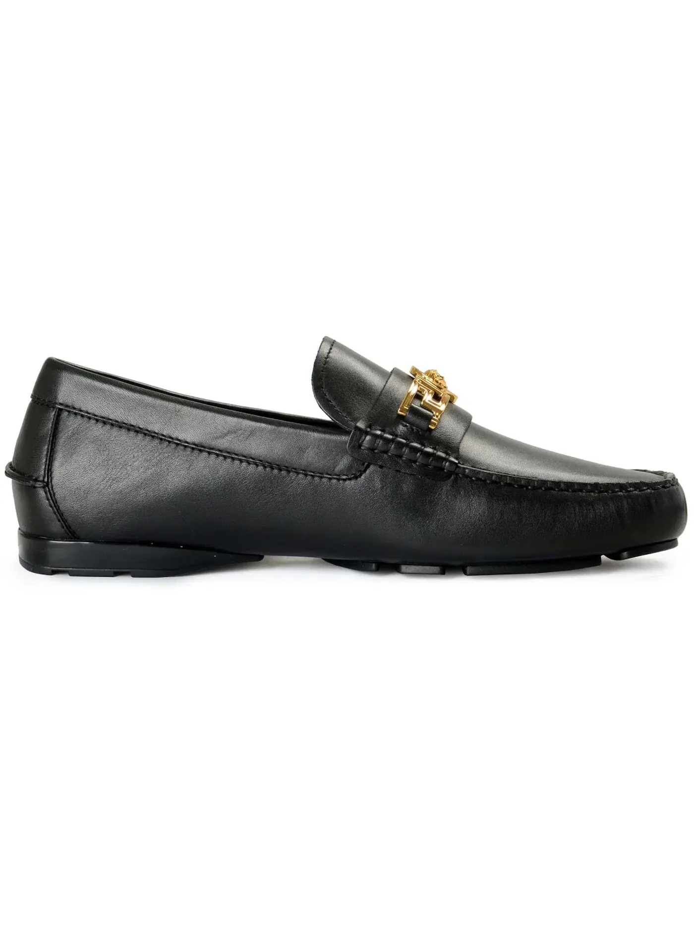 Мужские лоферы из кожи с принтом Versace Medusa Leather Loafer Versace — изображение 1 из 2, черный
