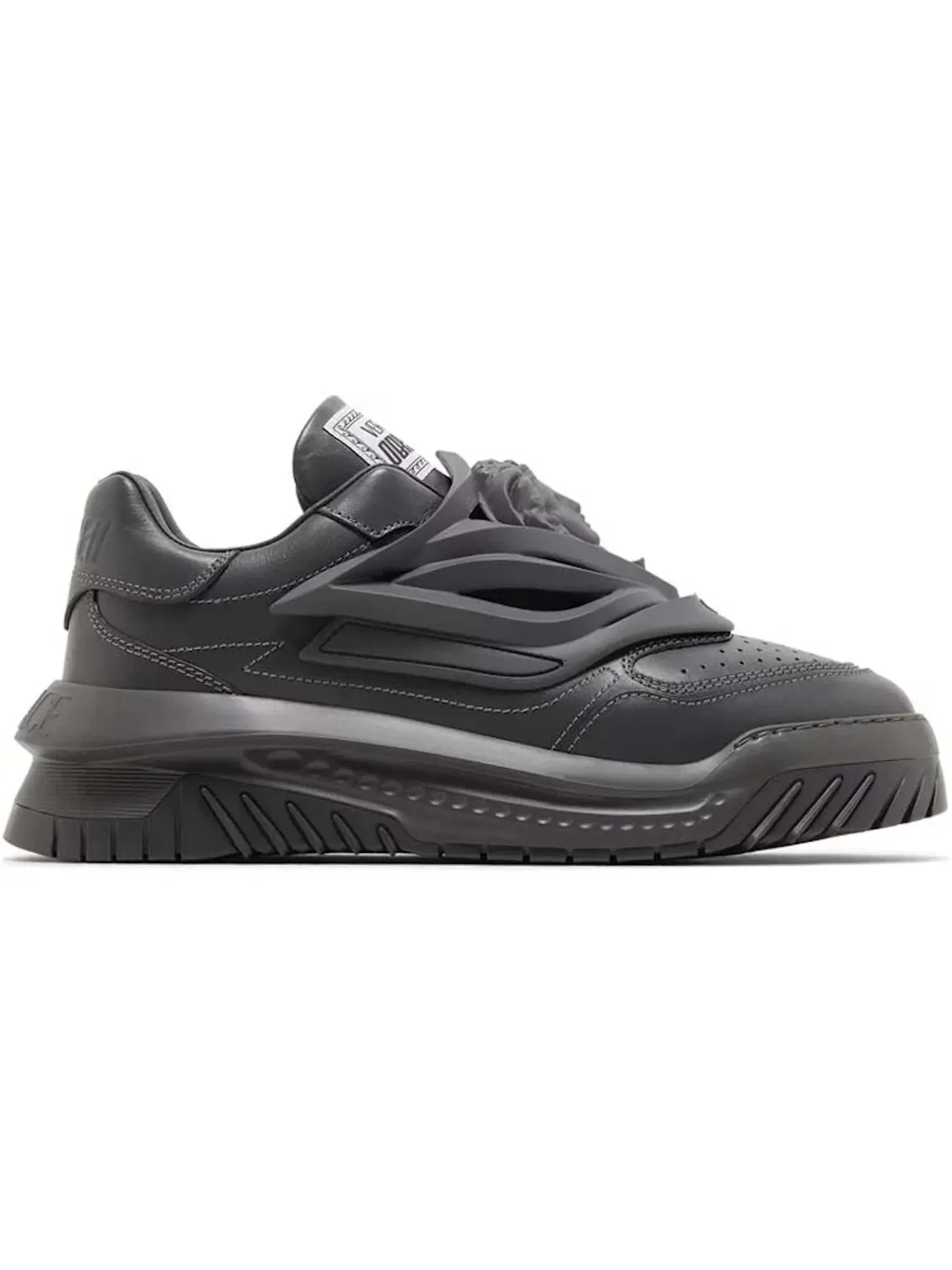 Мужские кроссовки с ремешками Versace Odissea Caged Rubber Medusa Sneaker — изображение 1 из 1, темный/серый