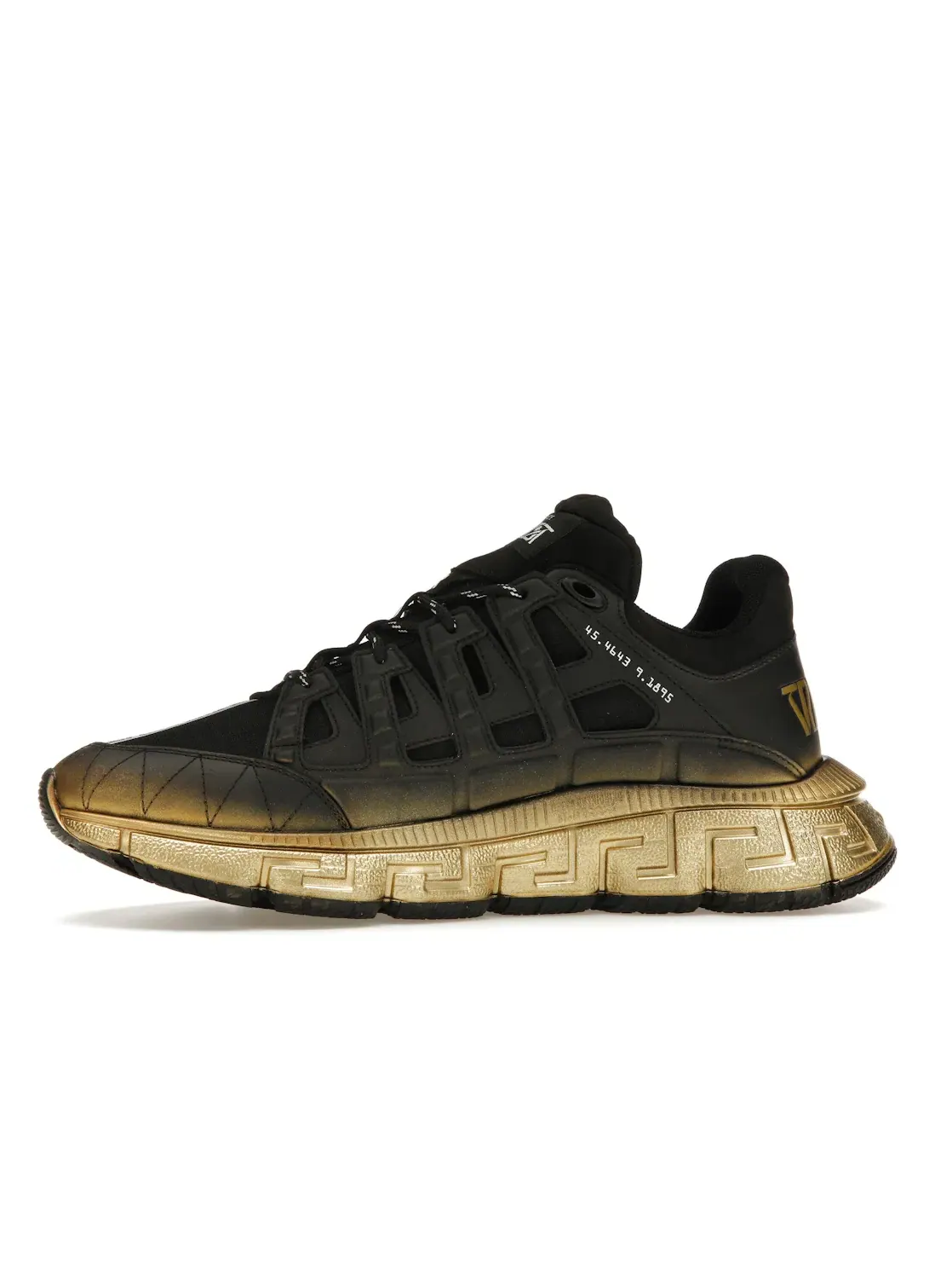 Мужские кроссовки с принтом Versace Trigreca Sneaker Versace — изображение 3 из 4, черный/золотистый