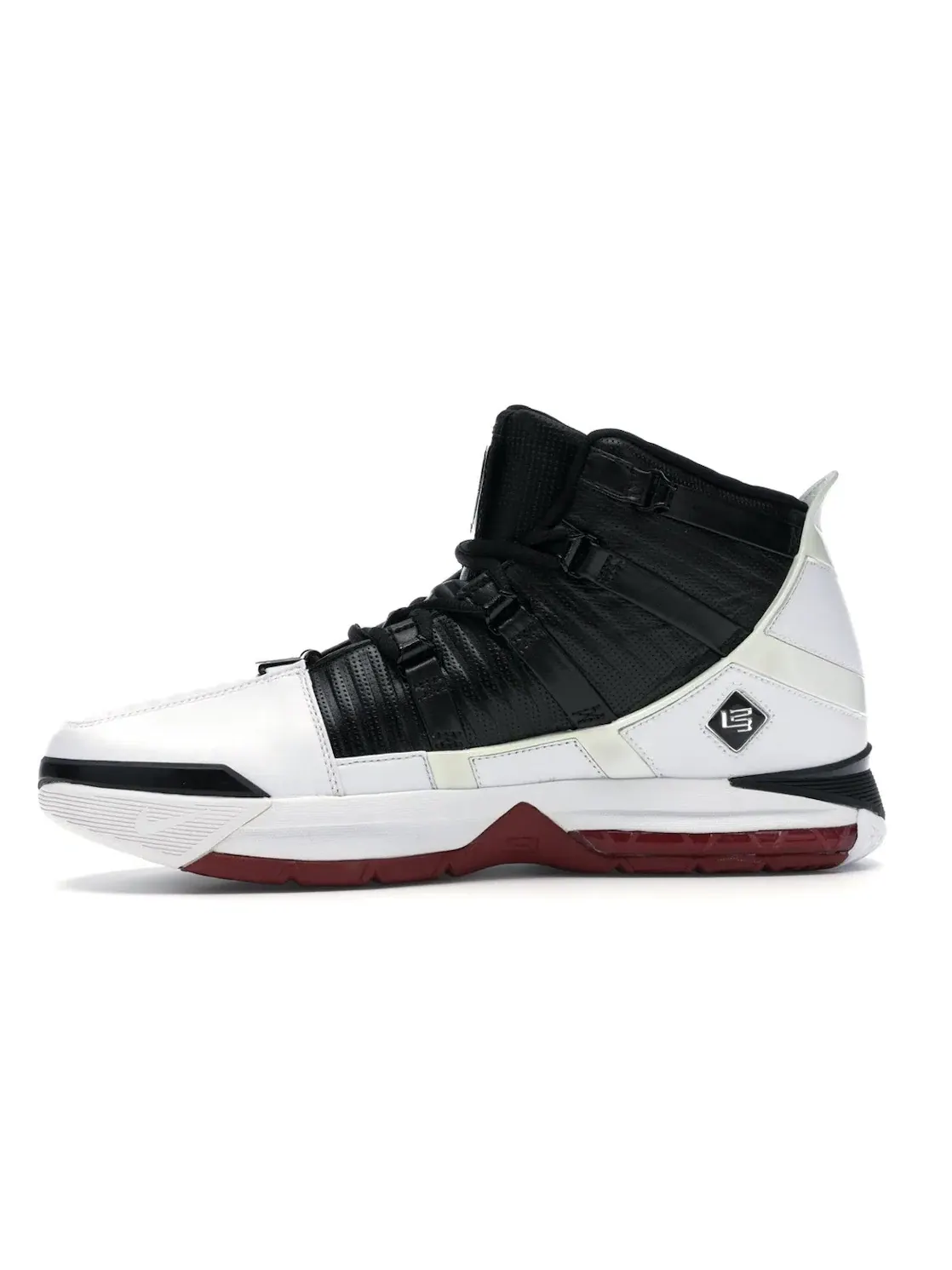 Мужские кроссовки для баскетбола Nike Zoom LeBron III — изображение 3 из 4, белый/черный