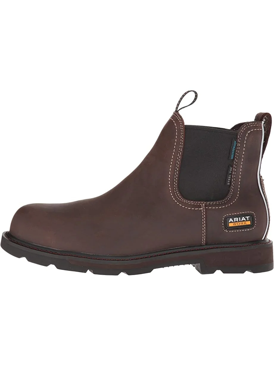 Ботинки Groundbreaker Chelsea H2O Steel Toe Ariat — изображение 4 из 7, коричневый