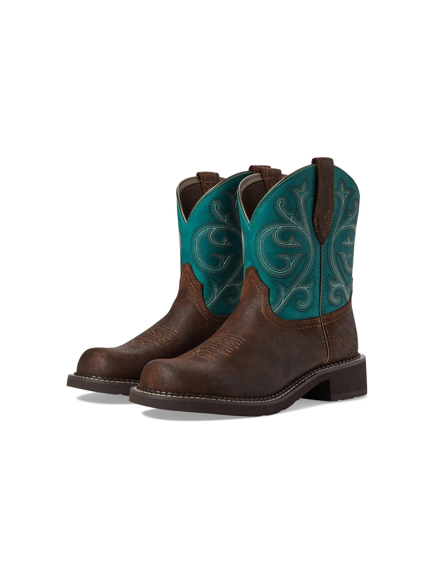 Ботинки женские Ariat Fatbaby Heritage в стиле вестерн — изображение 2 из 6, коричневый/зеленый
