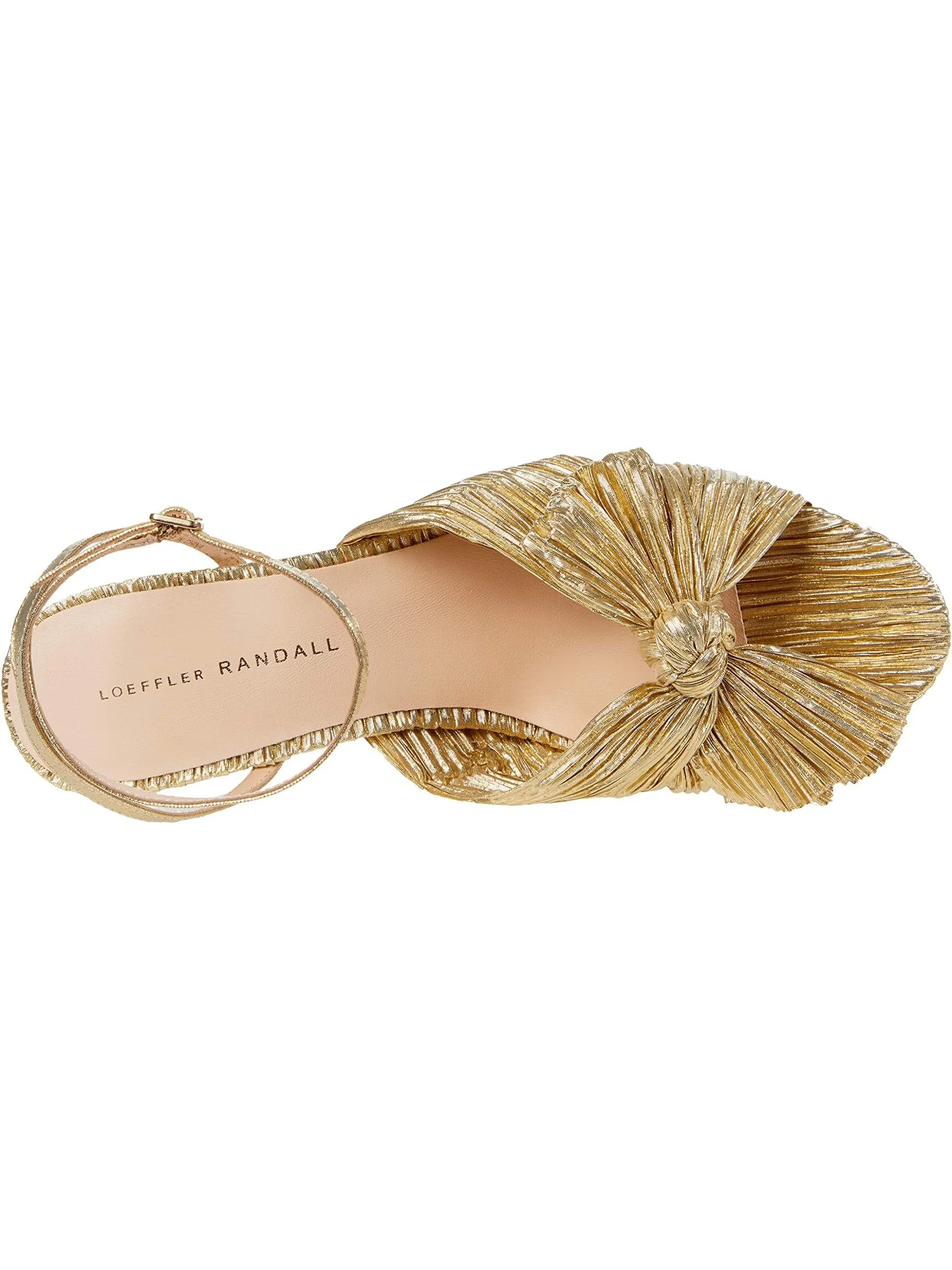 Туфли Loeffler Randall Dahlia Pleated Knot Mule with Ankle Strap — золотистый