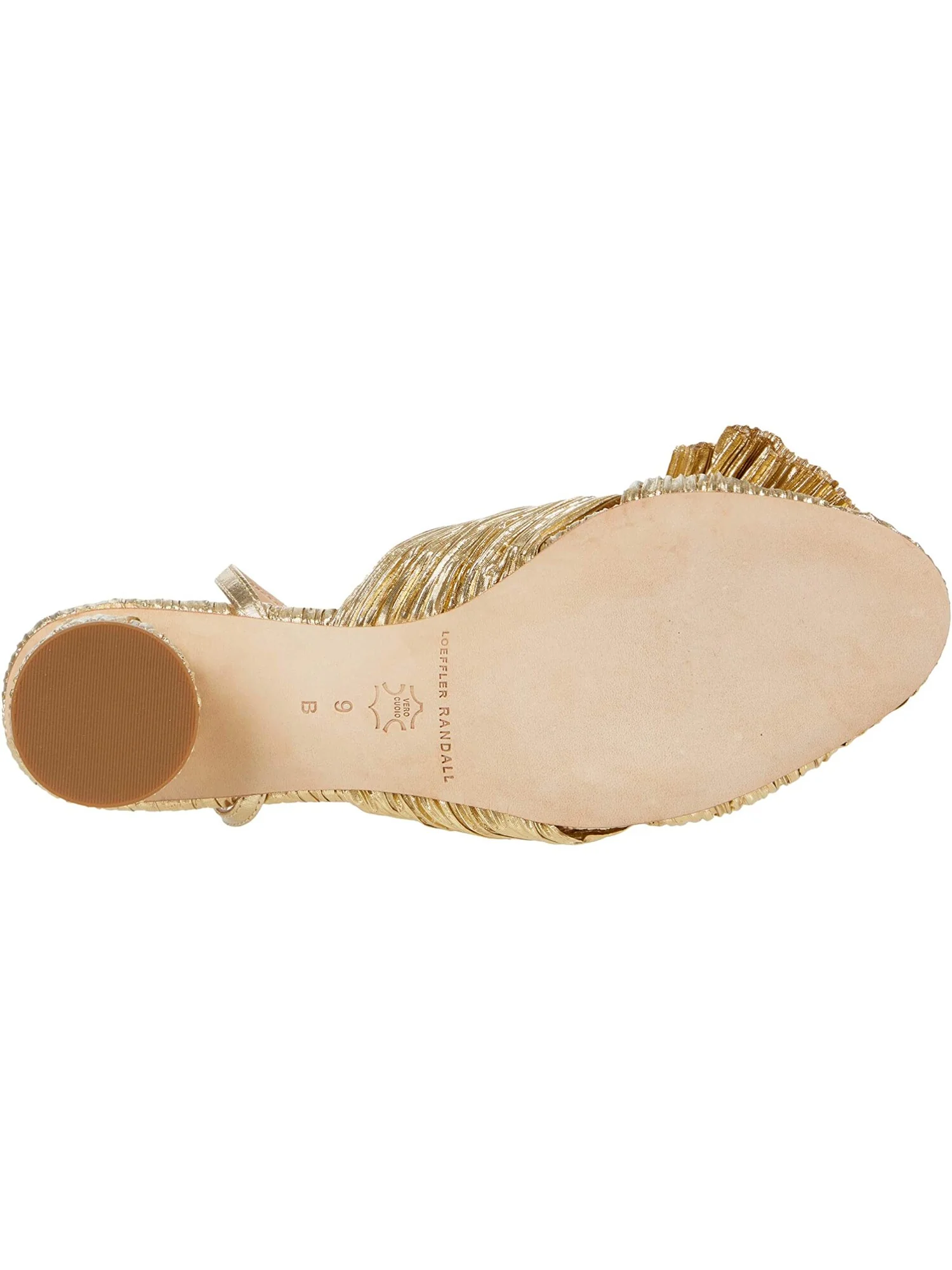 Туфли Loeffler Randall Dahlia Pleated Knot Mule with Ankle Strap — изображение 2 из 3, золотой