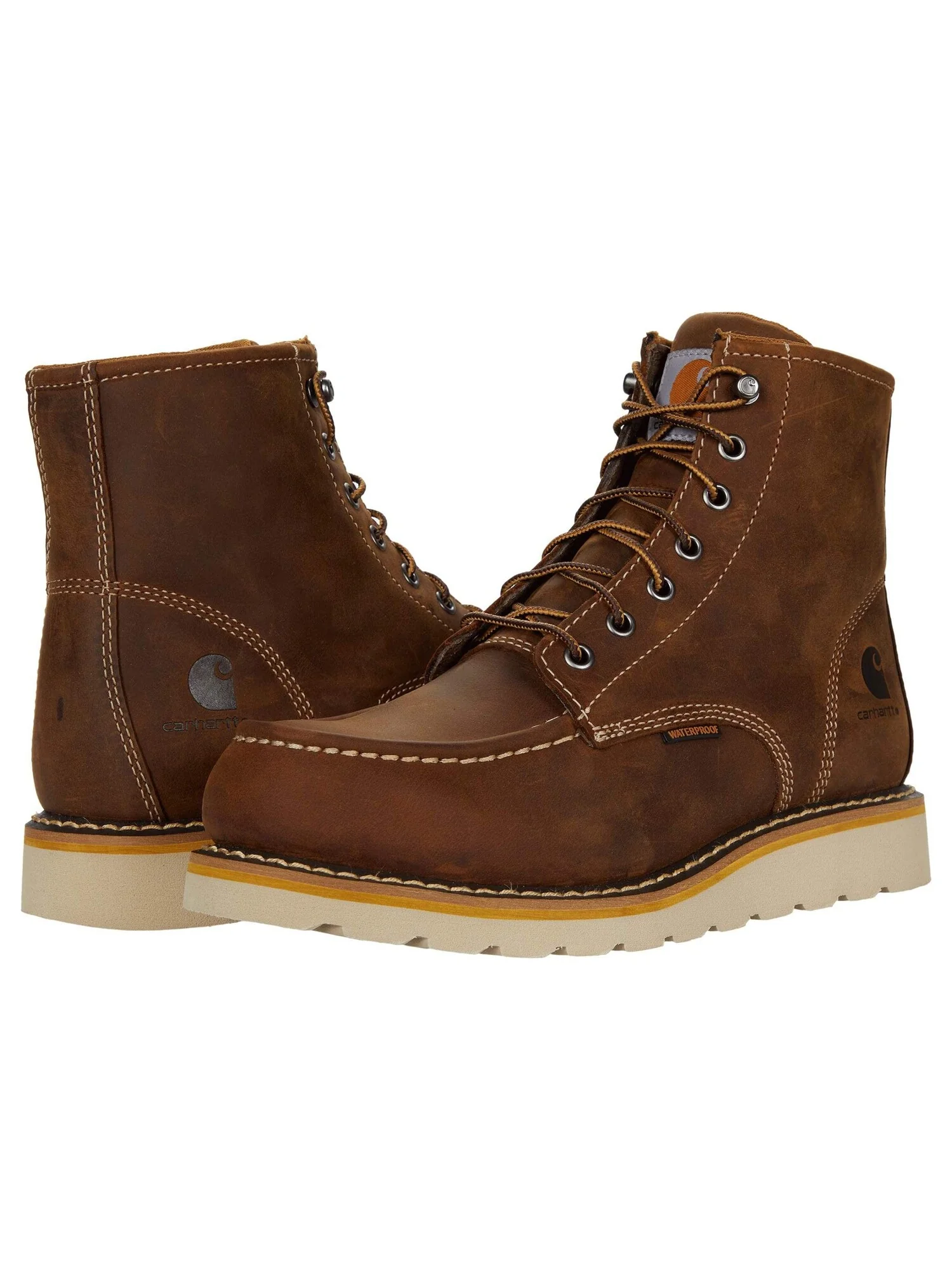Ботинки Wedge 6" Waterproof Steel Toe Carhartt — изображение 2 из 6, коричневый