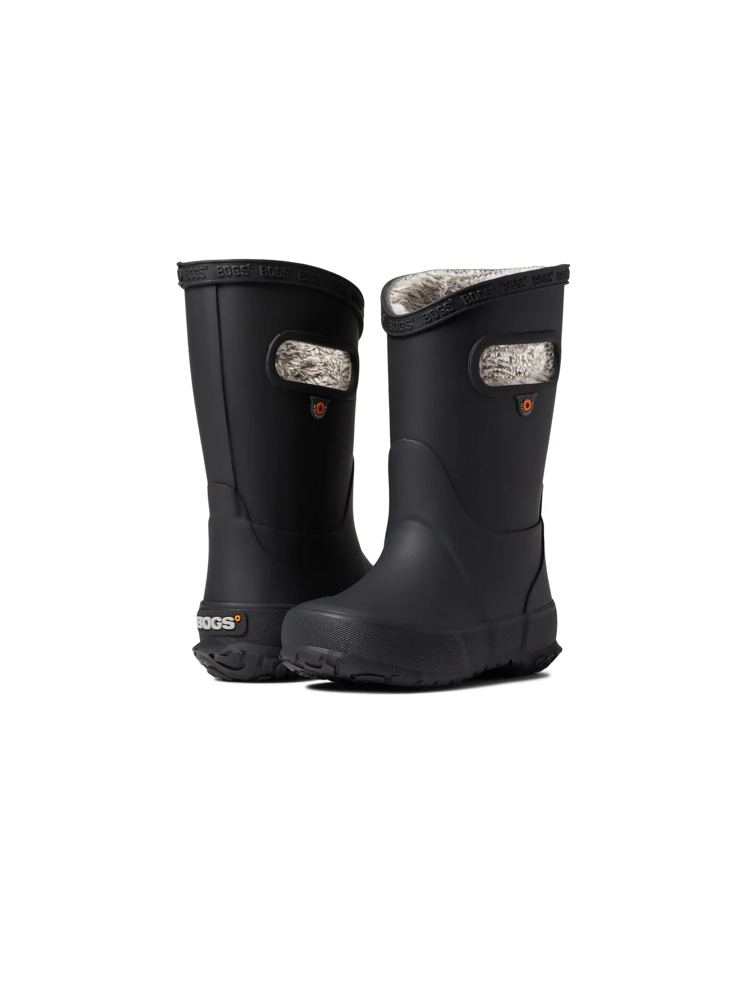 Ботинки Bogs Kids Rain Boot Plush (Toddler/Little Kid/Big Kid) — изображение 3 из 6, черный
