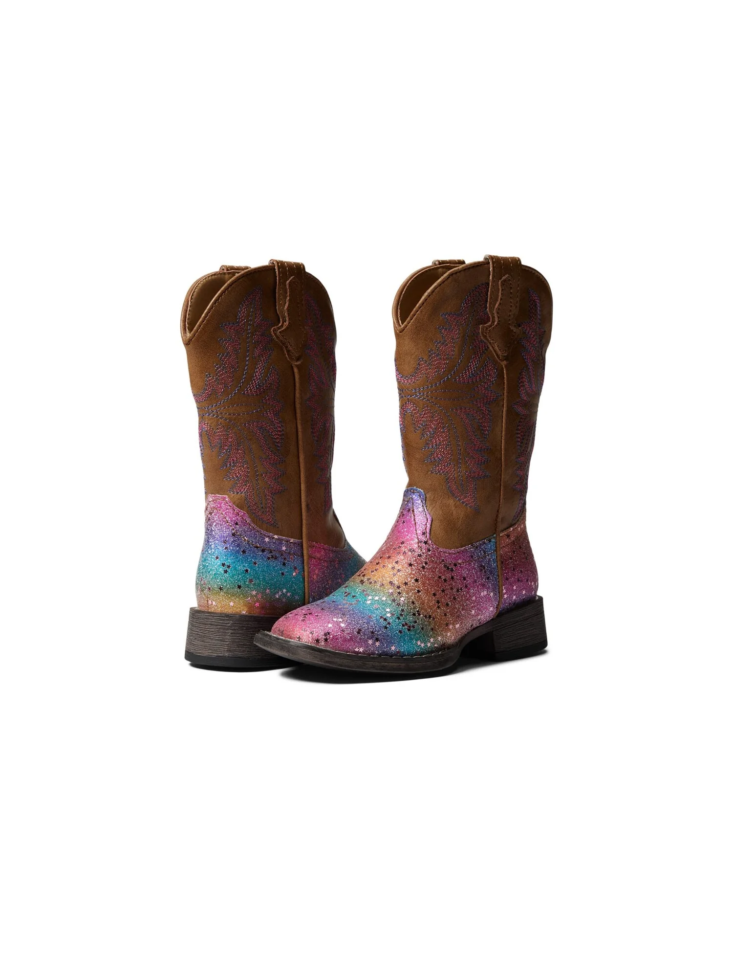 Ботинки Roper Kids Glitter Rainbow (Toddler/Little Kid) — изображение 4 из 6, бежевый