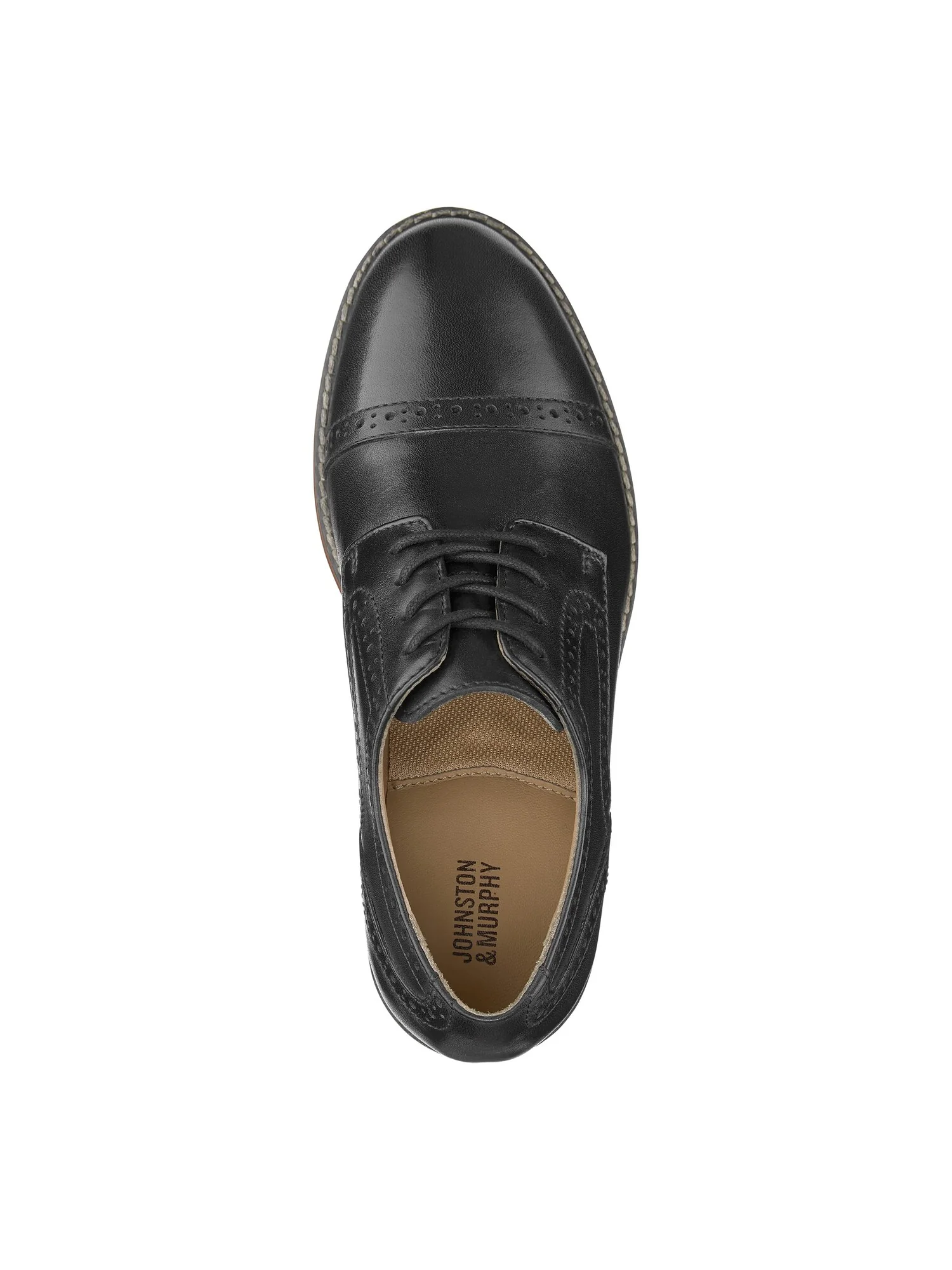 Оксфорды Johnston & Murphy Kids Conard Cap Toe (Little Kid/Big Kid) — изображение 5 из 6, черный