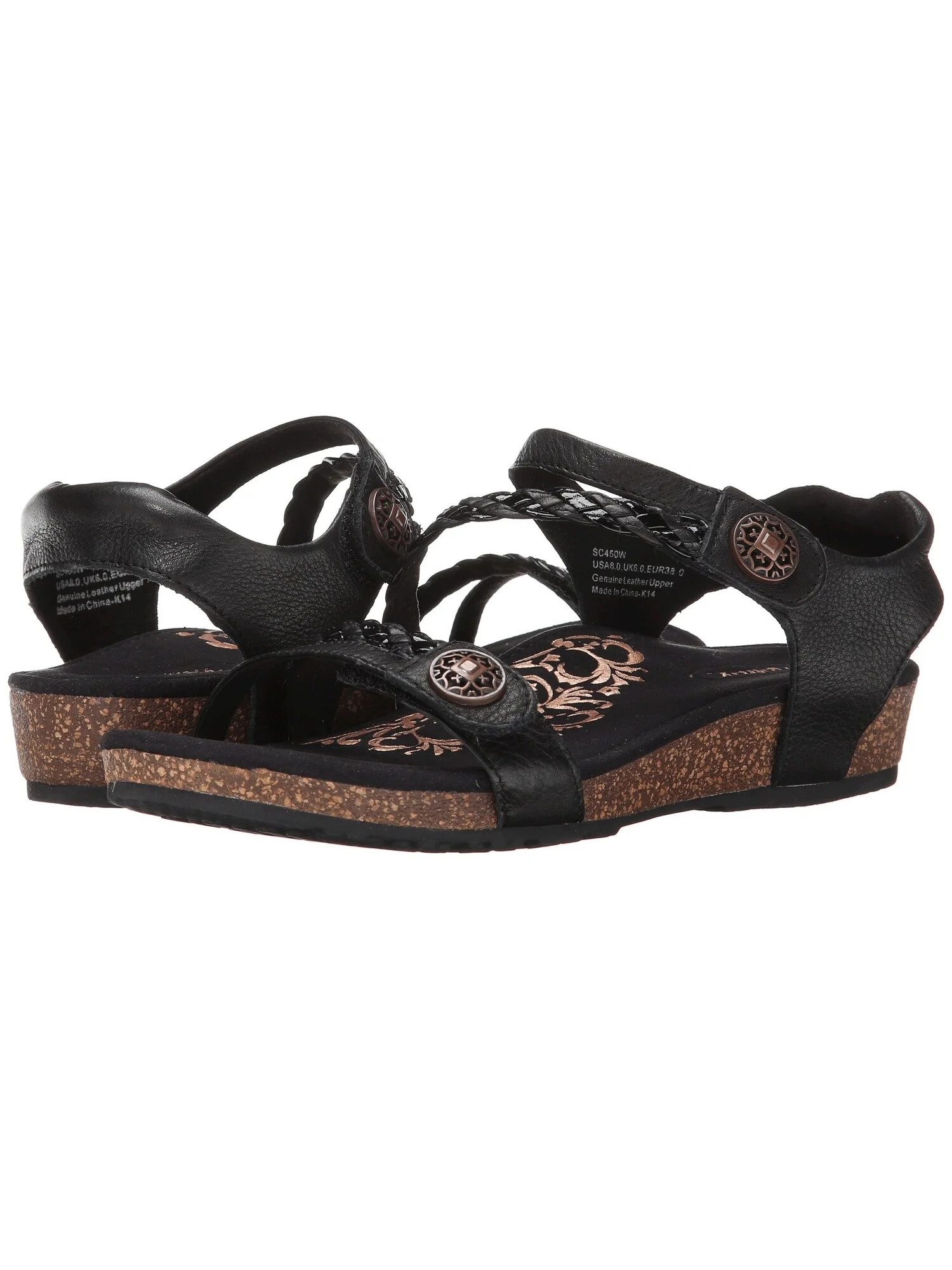Сандалии Aetrex Jillian Quarter Strap — изображение 3 из 4, черный