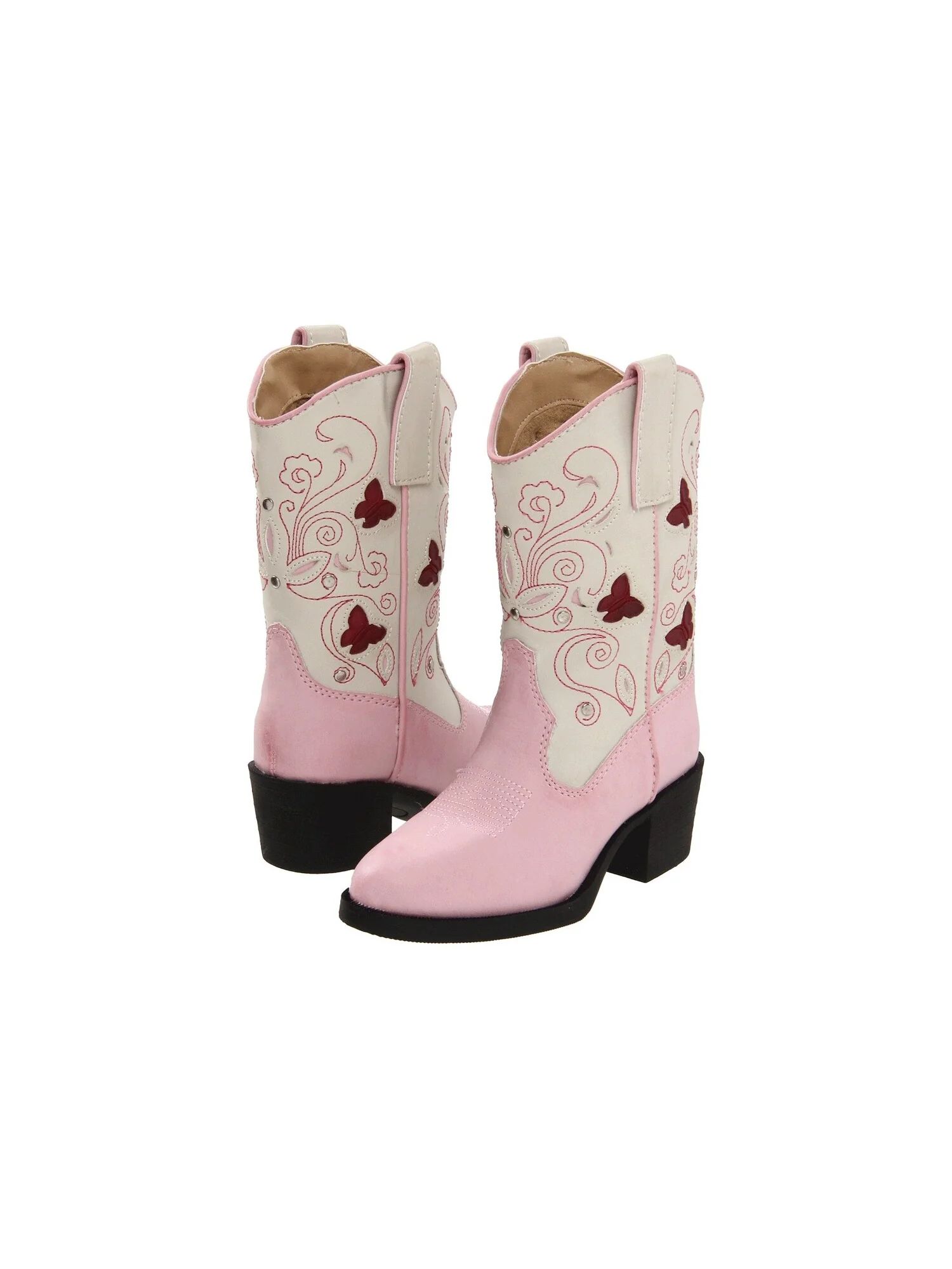 Ботинки Roper Kids Western Lights Cowboy Boots (Toddler/Little Kid) — изображение 3 из 7, розовый