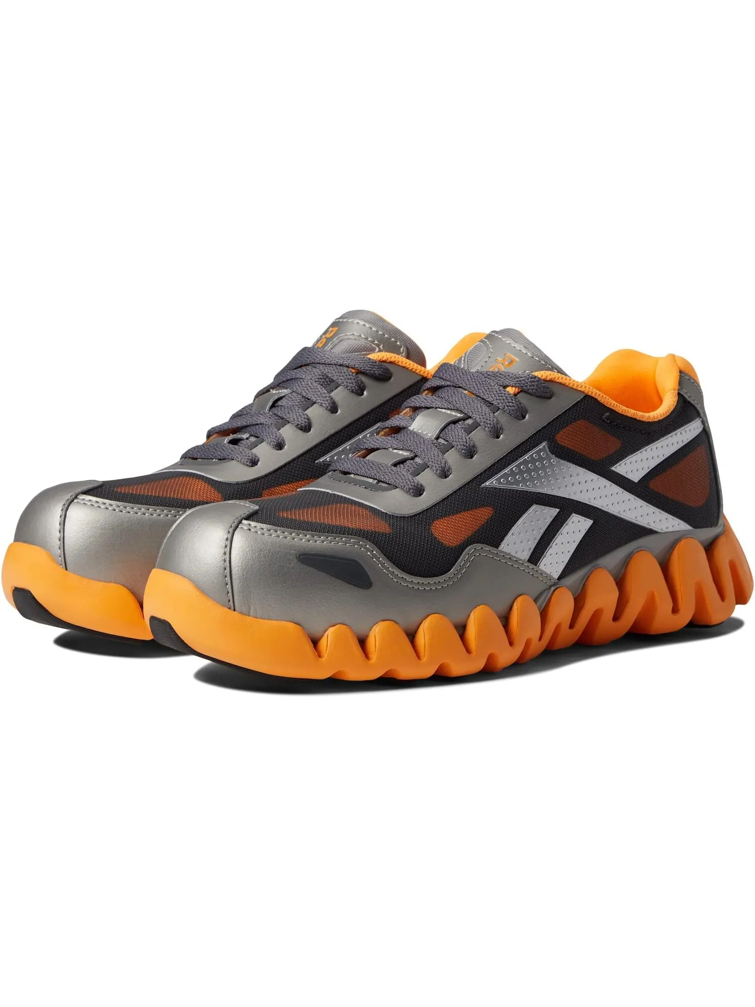 Кроссовки Reebok Work Zig Pulse Work EH Comp Toe — изображение 1 из 4, серебристый/оранжевый