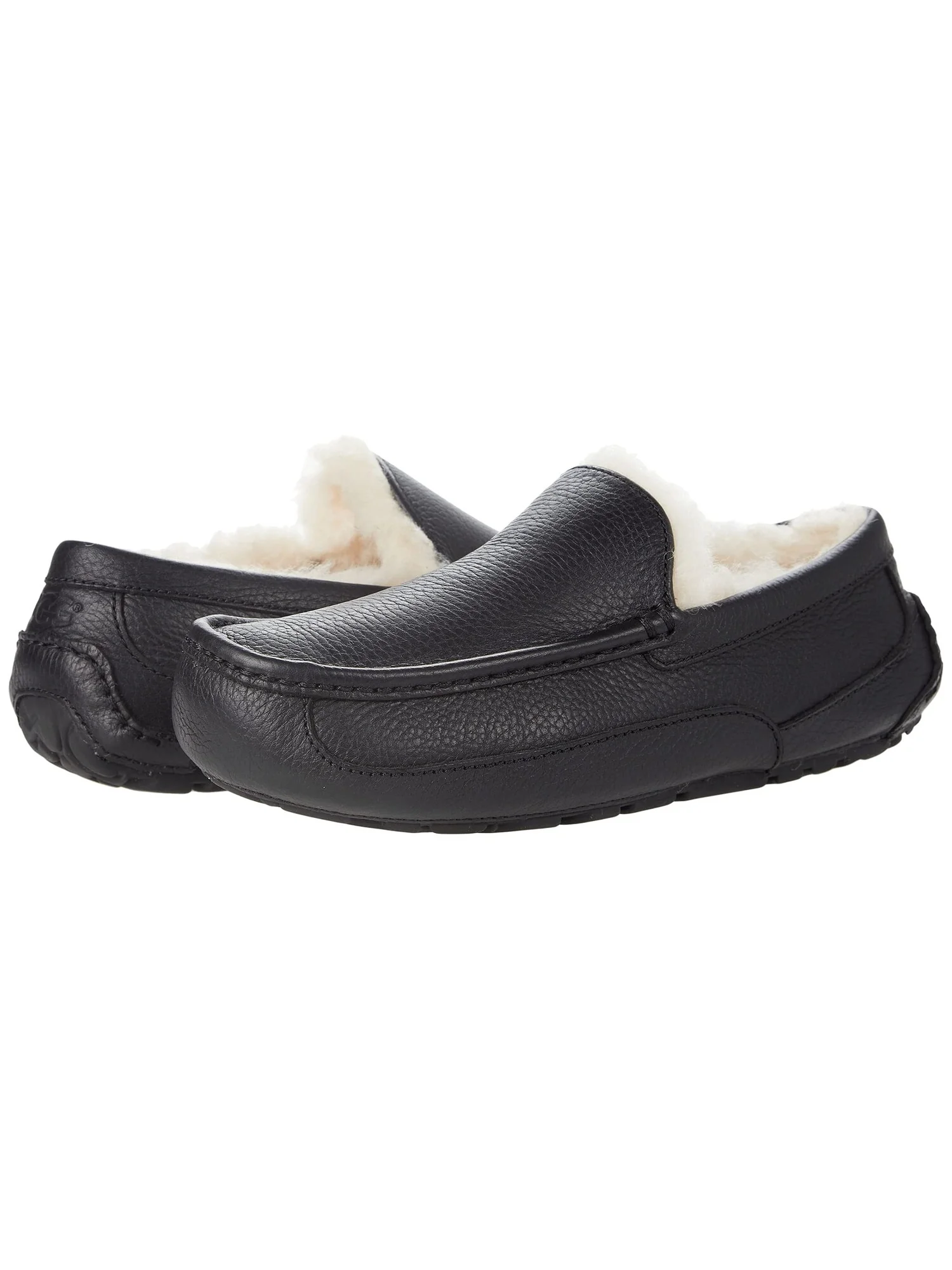 Тапочки UGG Ascot Leather — черный