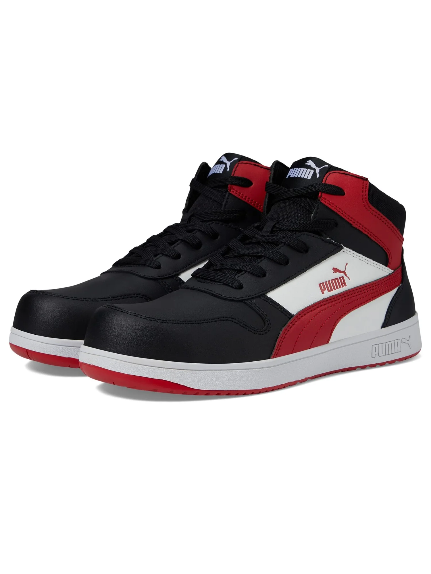 Кроссовки PUMA Safety Frontcourt Leather Mid ASTM EH — изображение 2 из 6, красный