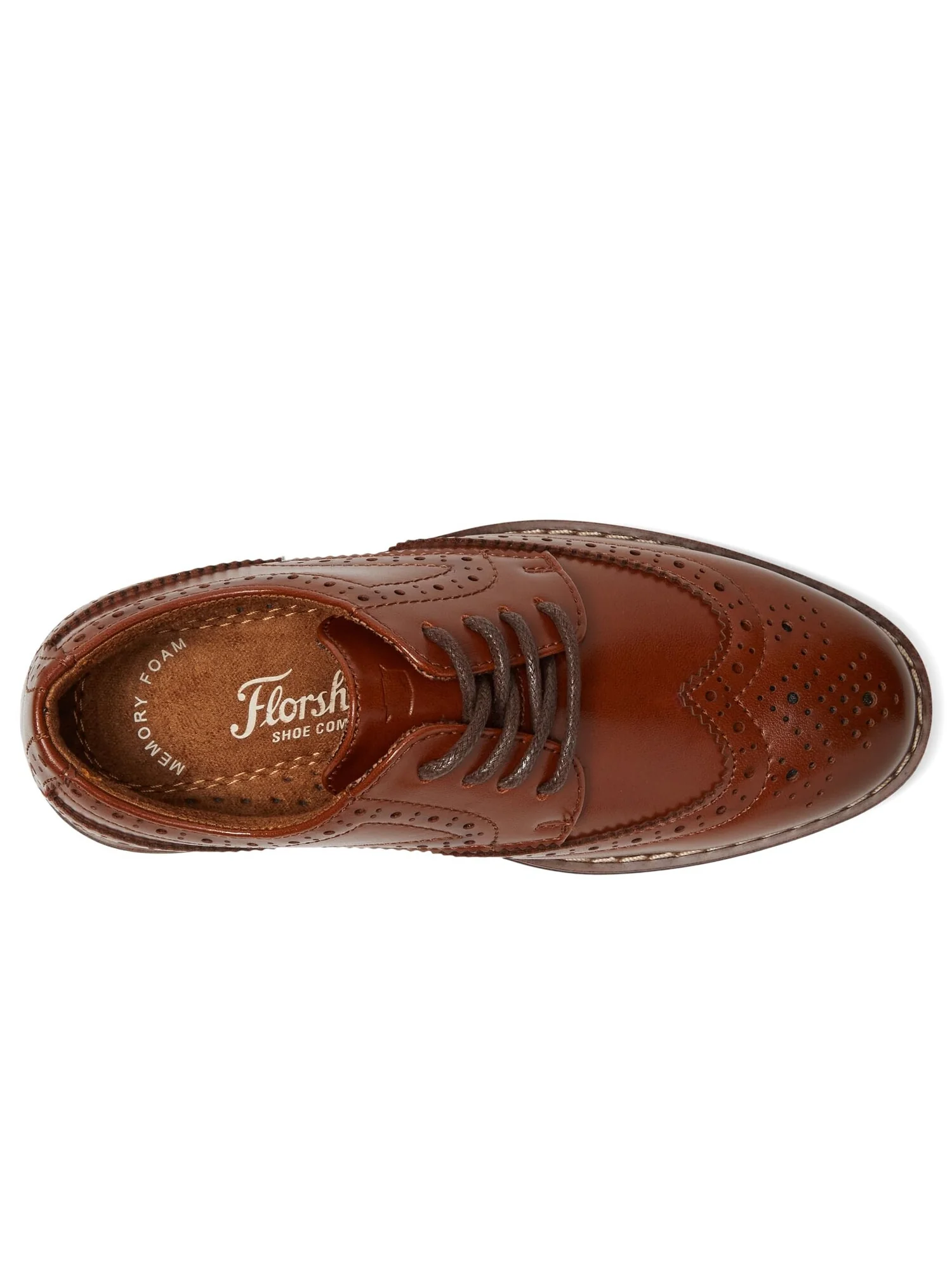 Оксфорды Florsheim Kids Rucci Jr. Wing Tip Oxford (Toddler/Little Kid/Big Kid) — изображение 6 из 6, коричневый
