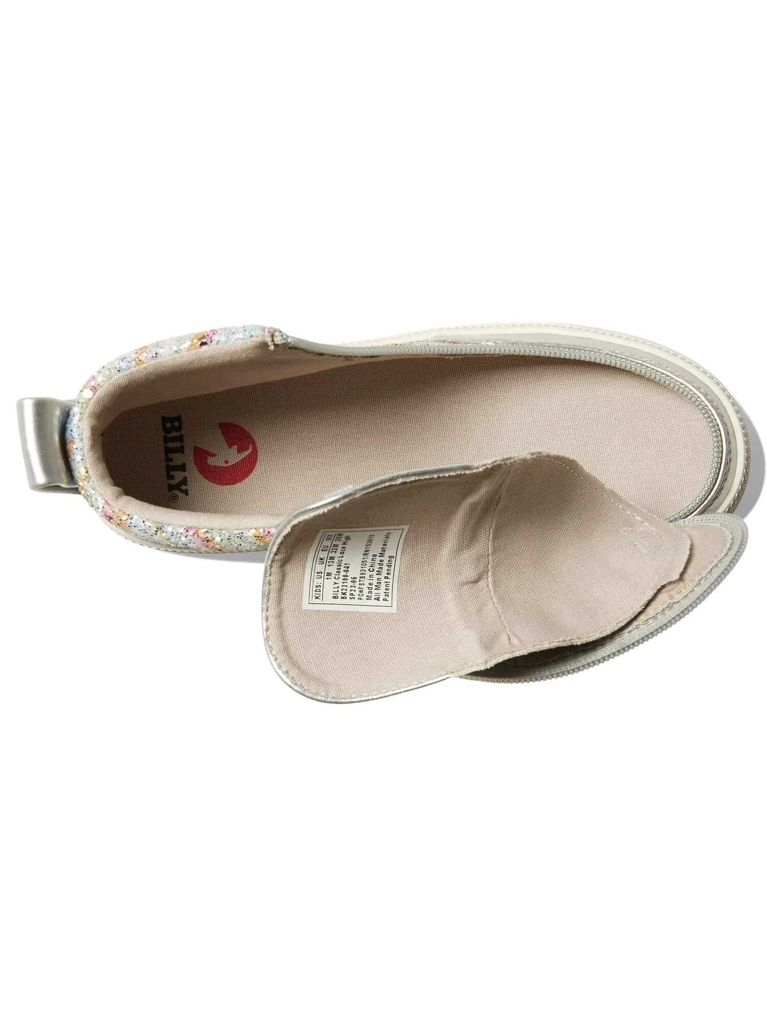 Кроссовки BILLY Footwear Kids Classic Lace High (Little Kid/Big Kid) — изображение 6 из 6, серебряный