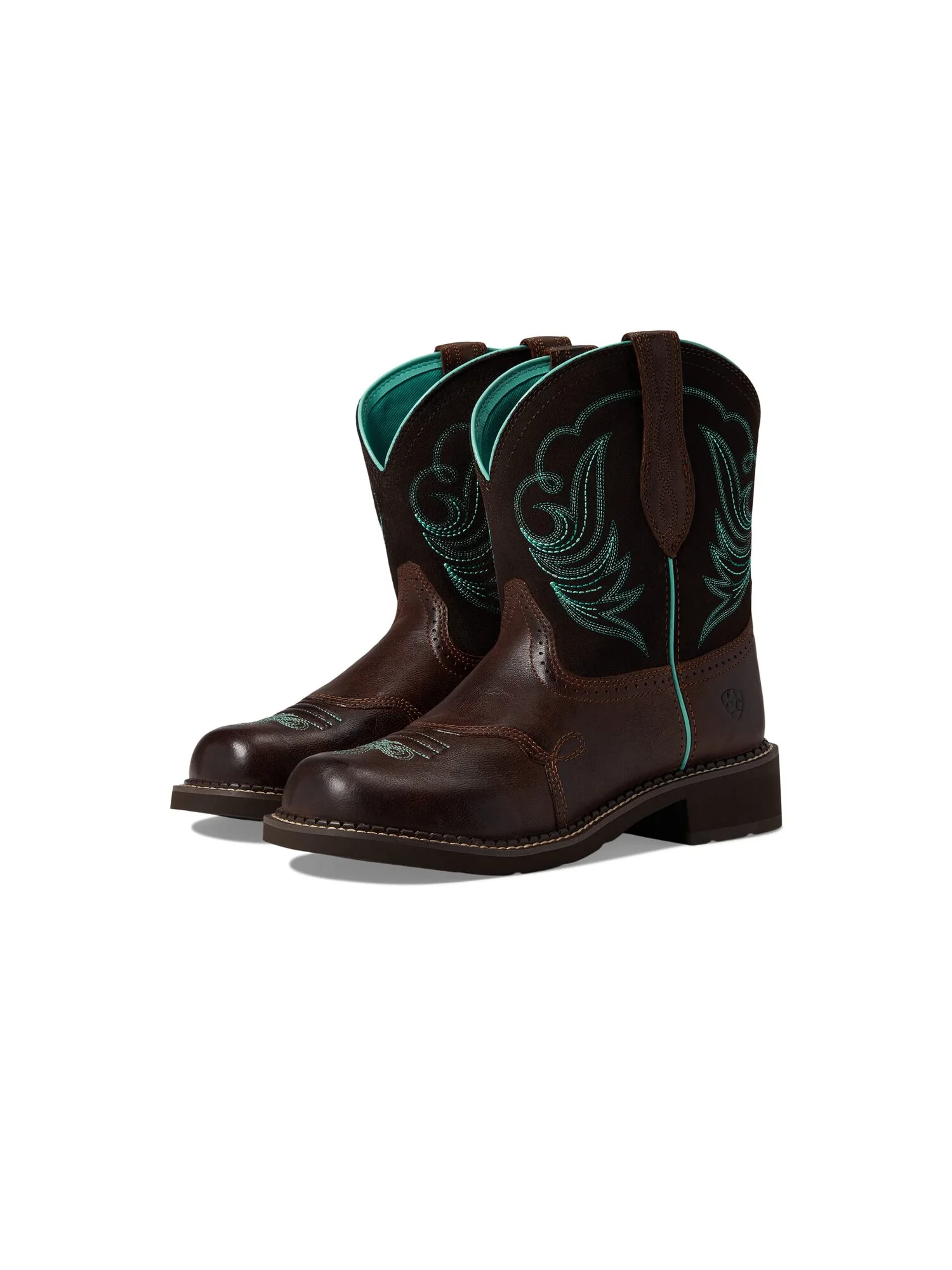 Сапоги женские Ariat Fatbaby Heritage Dapper ковбойские с узором — изображение 3 из 7, коричневый/зеленый